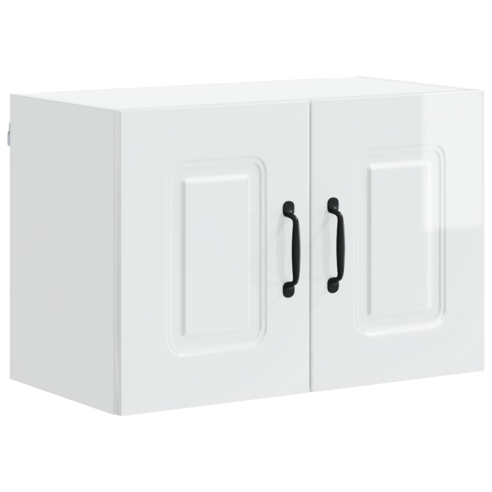 Kitchen wall cabinet with shelf High gloss white