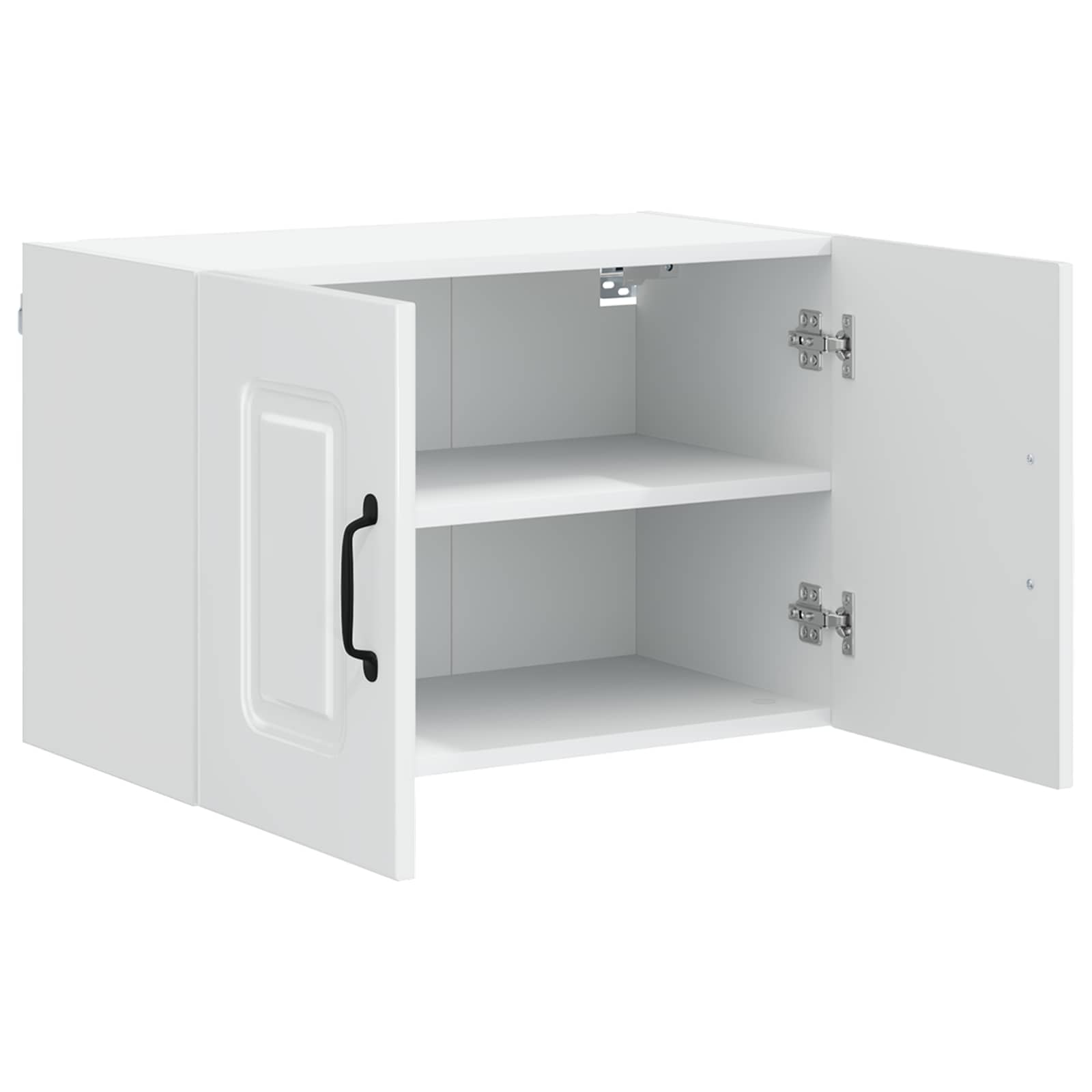 Kitchen wall cabinet with shelf High gloss white