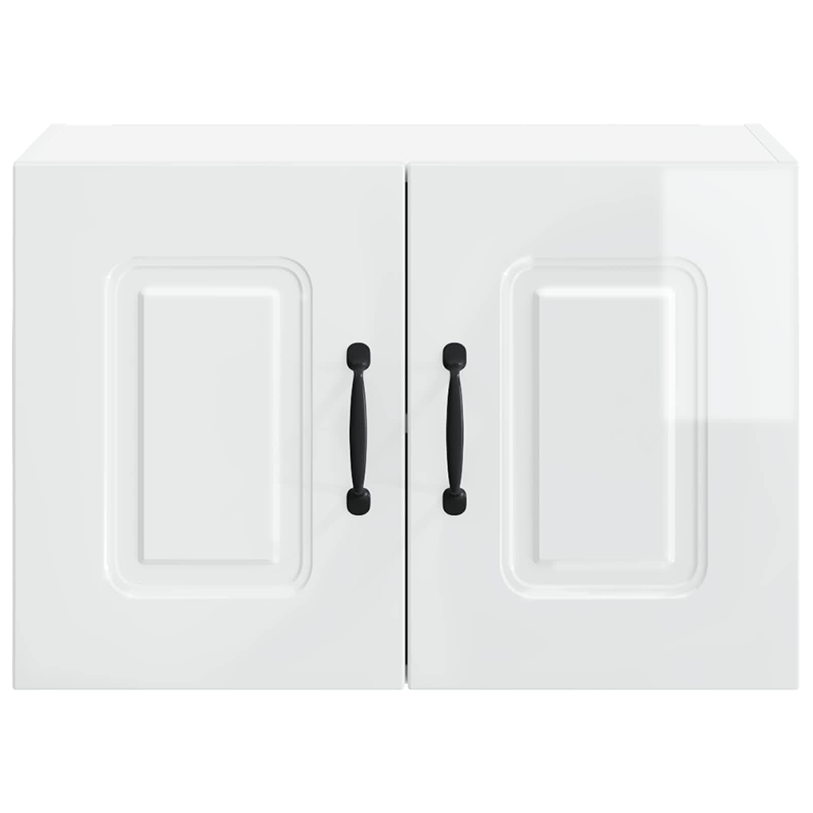 Kitchen wall cabinet with shelf High gloss white