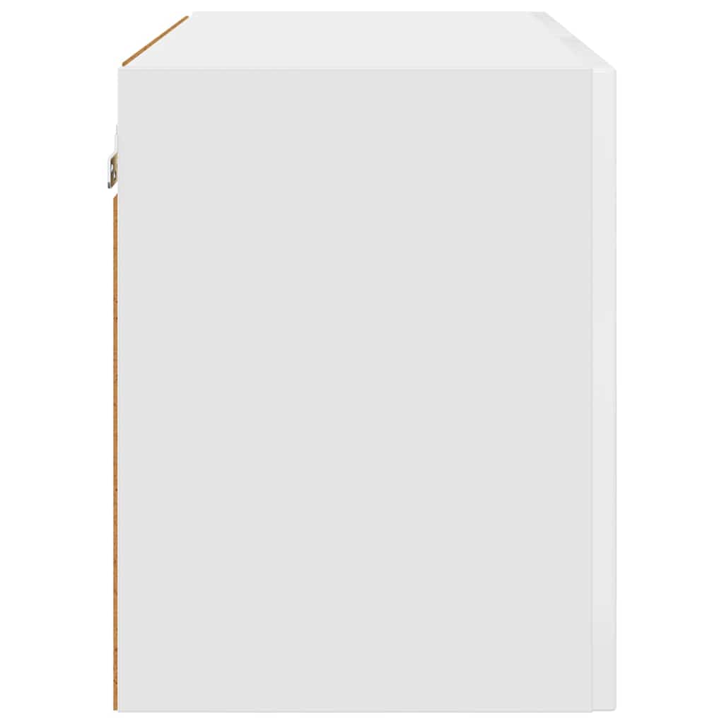 Kitchen wall cabinet with shelf High gloss white
