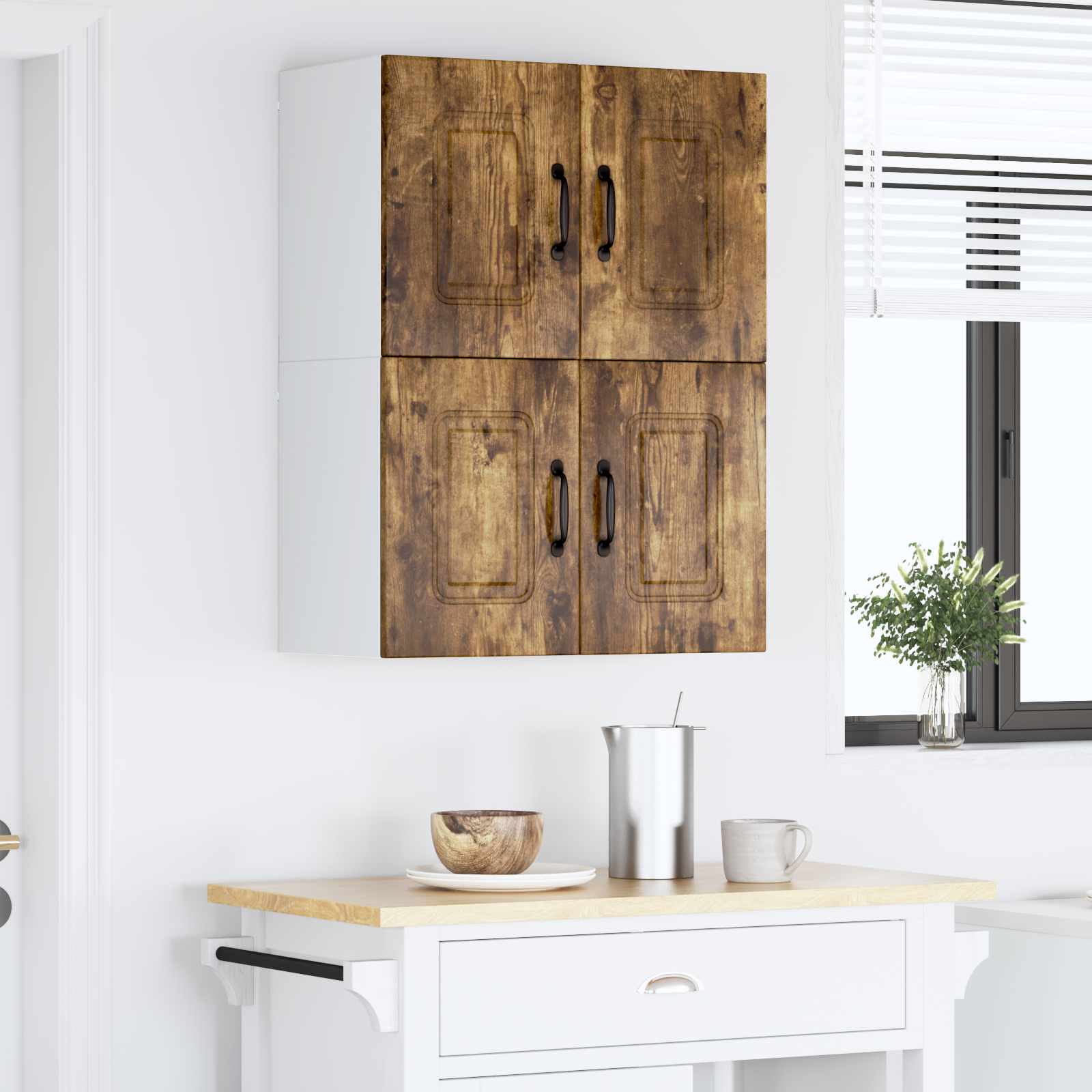 Virtuvės sieninė spintelė 2 pcs Rūkyta ąžuolas 60 x 31 x 40 cm