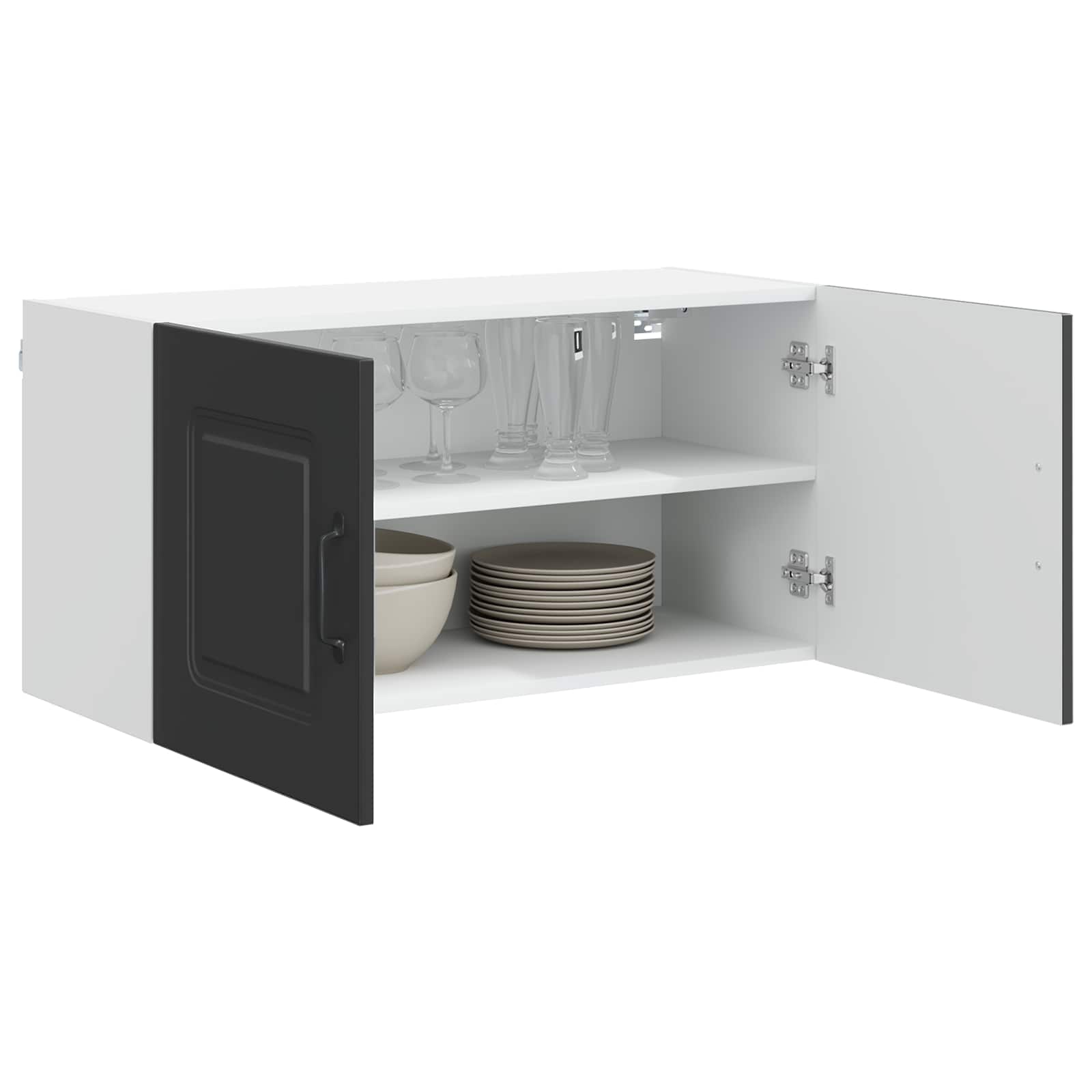 Virtuves sienas skapis ar plauktu melns 80 x 31 x 40 cm