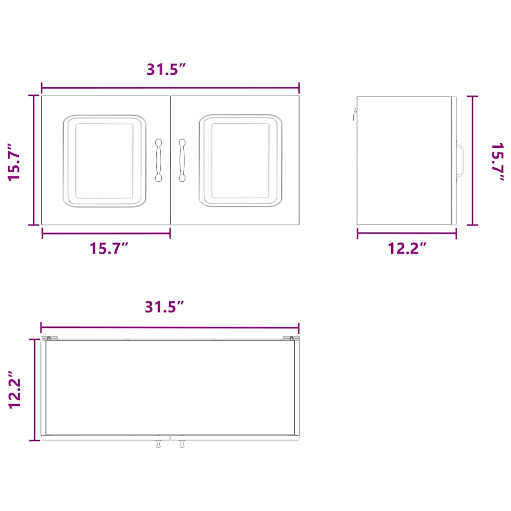 Virtuves sienas skapis ar plauktu melns 80 x 31 x 40 cm