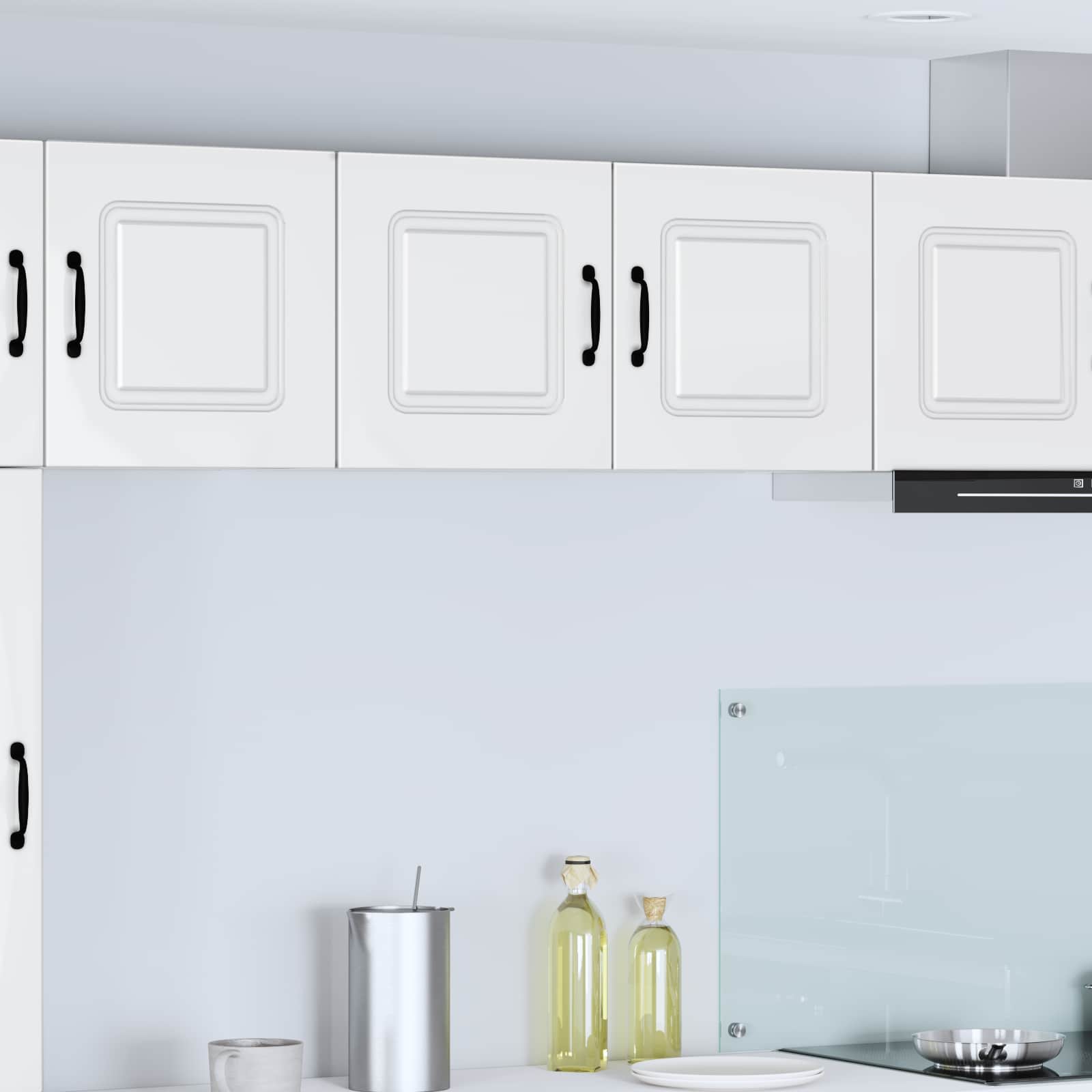 Kitchen wall cabinet with shelf High gloss white