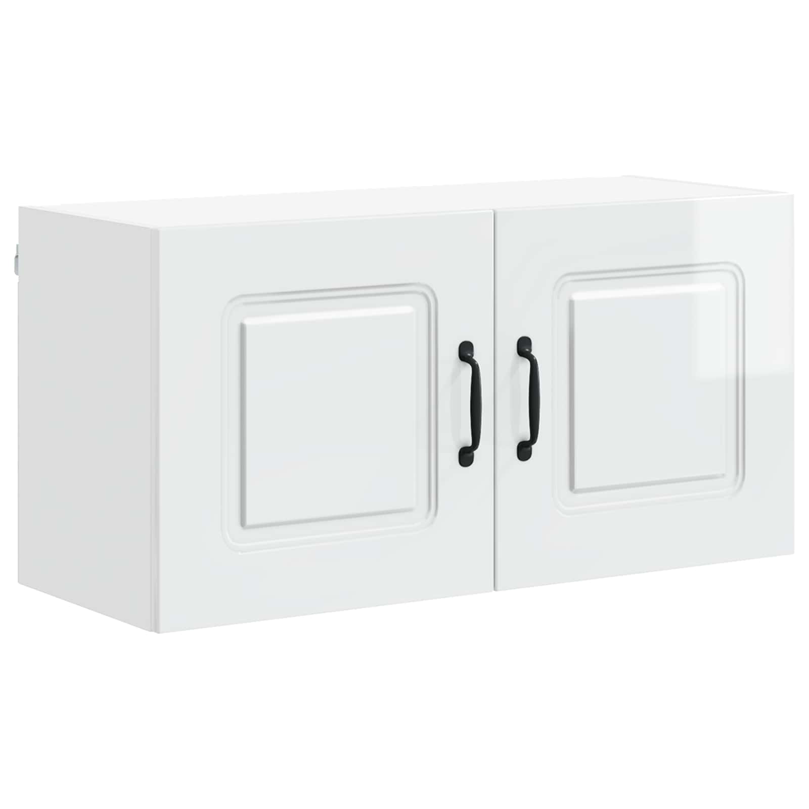 Kitchen wall cabinet with shelf High gloss white