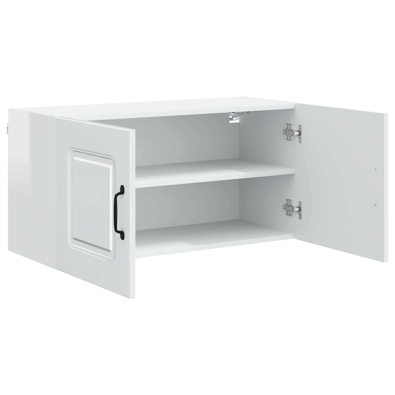 Kitchen wall cabinet with shelf High gloss white