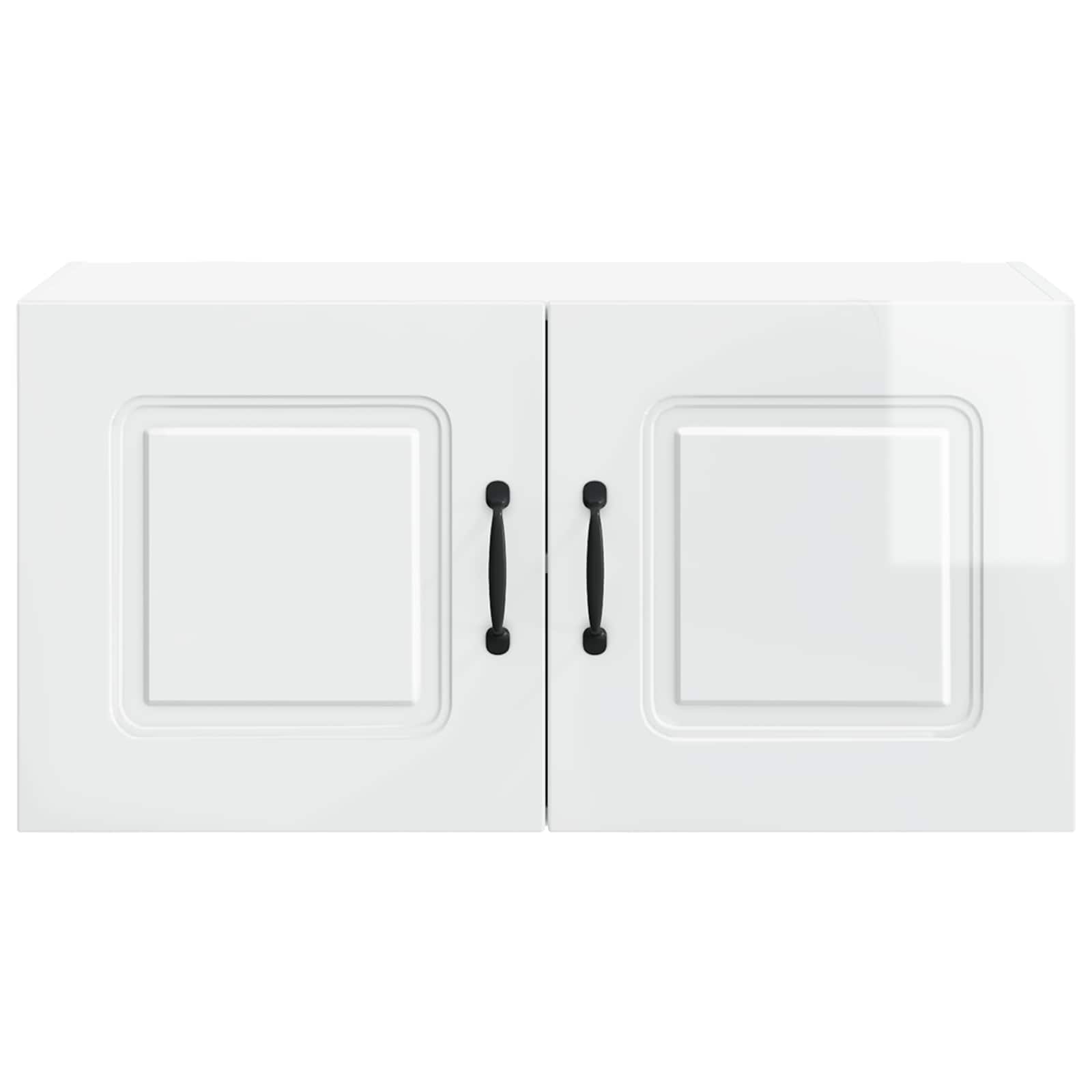 Kitchen wall cabinet with shelf High gloss white