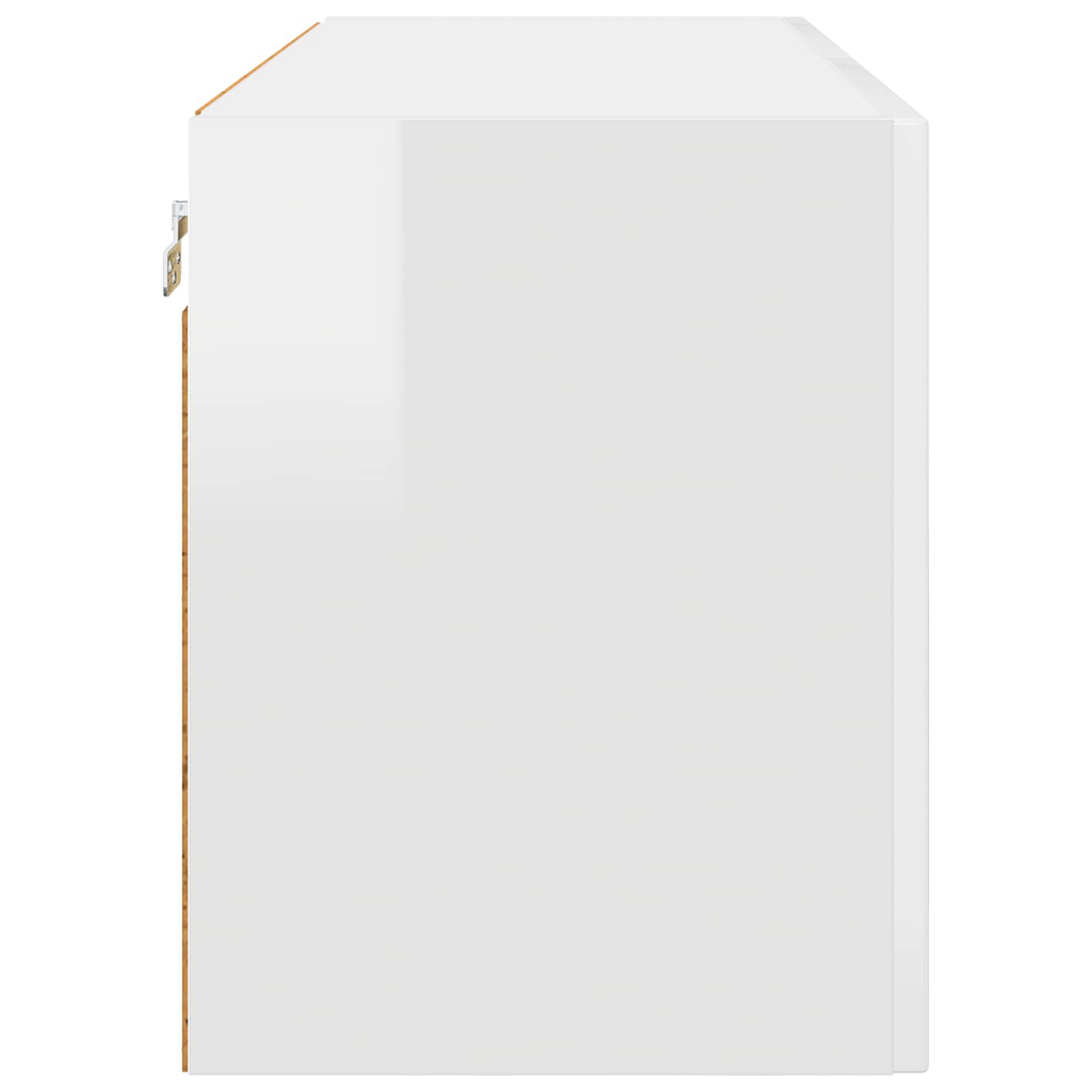 Kitchen wall cabinet with shelf High gloss white