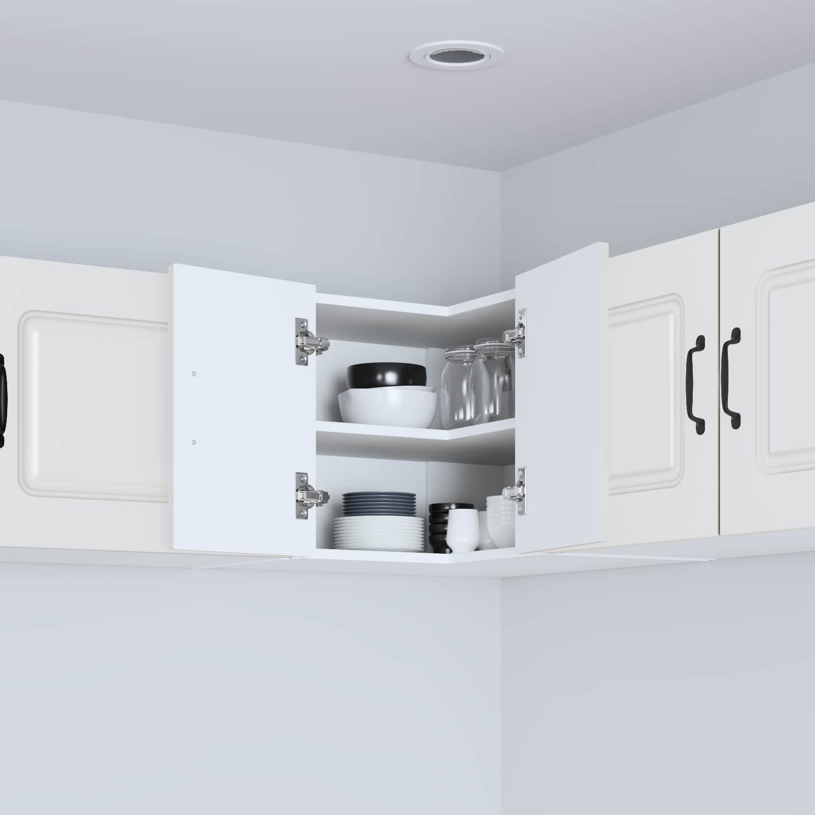 Kitchen Wall Cabinet with Shelf White 57 x 57 x 40 cm