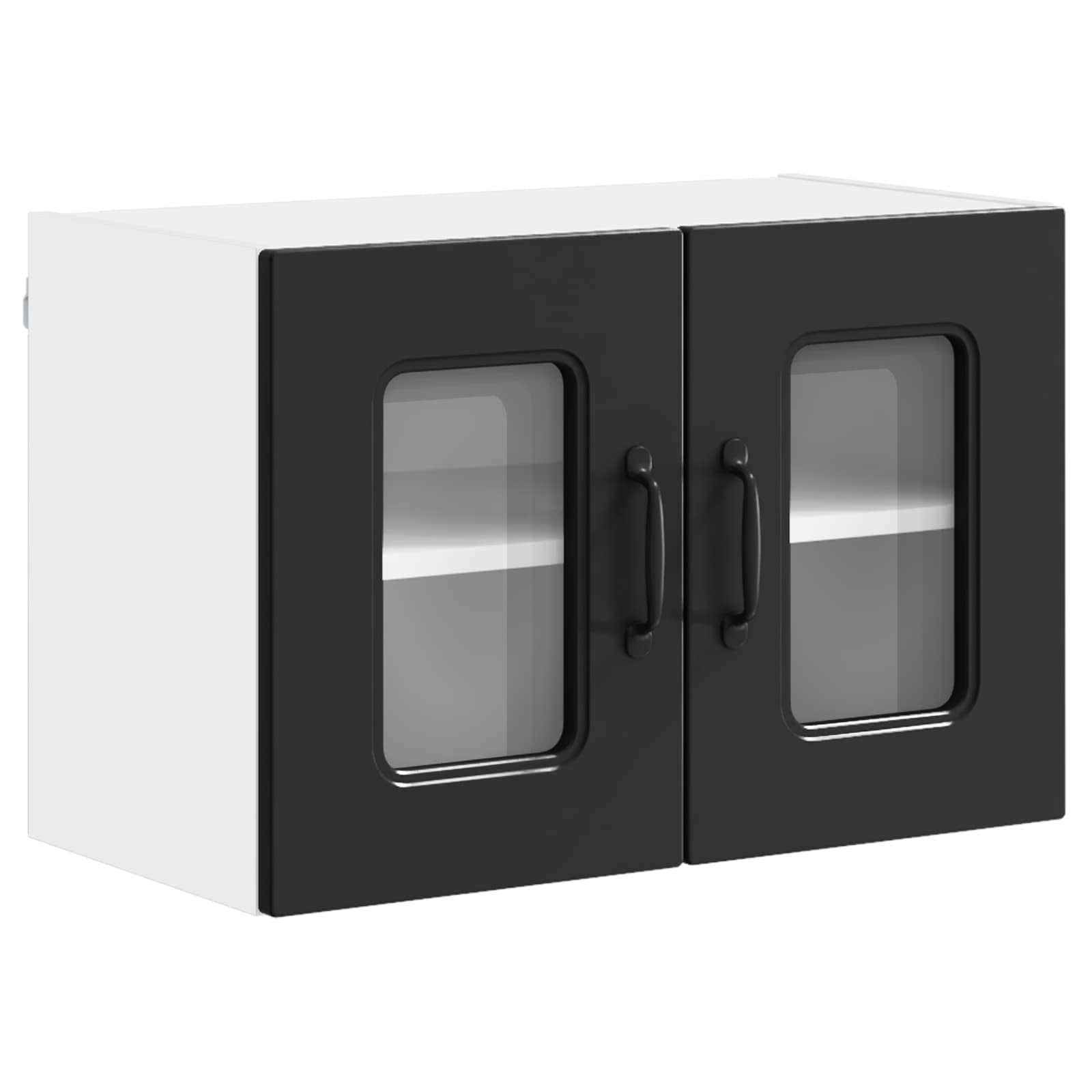 Virtuves sienas skapis ar plauktu melns 60 x 31 x 40 cm