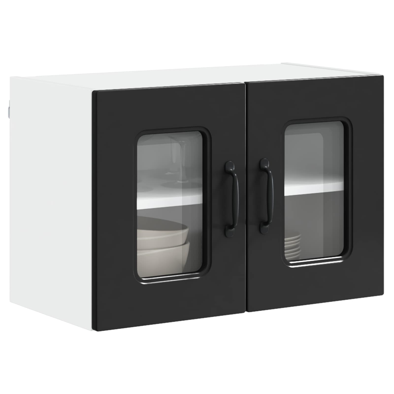 Virtuves sienas skapis ar plauktu melns 60 x 31 x 40 cm