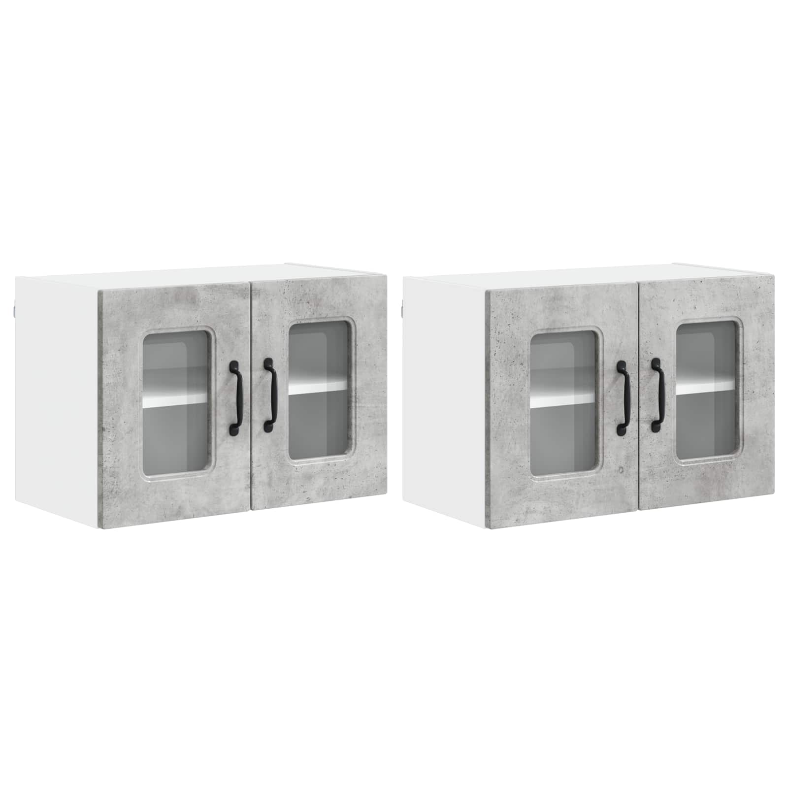 Virtuvės sieninė spintelė 2 pcs Betono pilka 60 x 31 x 40 cm