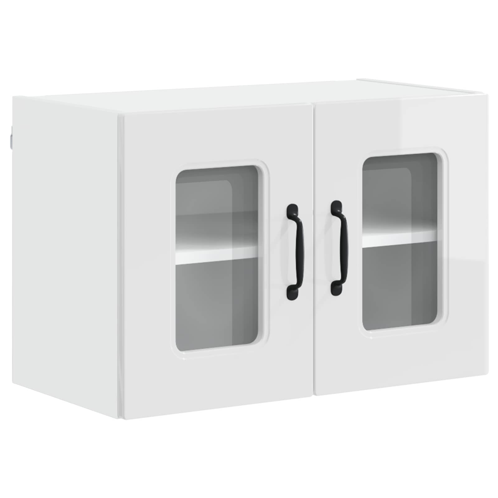 Virtuvės sieninė spintelė 2 pcs Aukštai blizganti balta