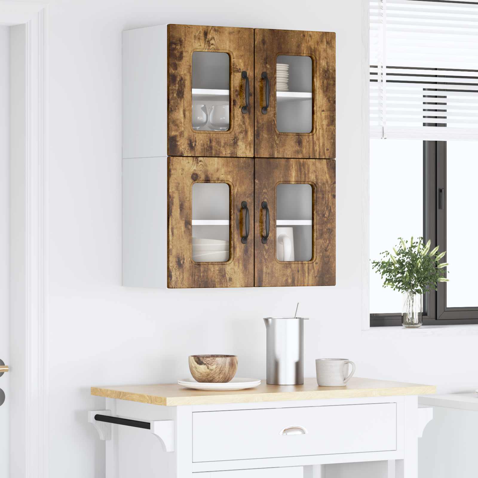Virtuvės sieninė spintelė 2 pcs Rūkyta ąžuolas 60 x 31 x 40 cm