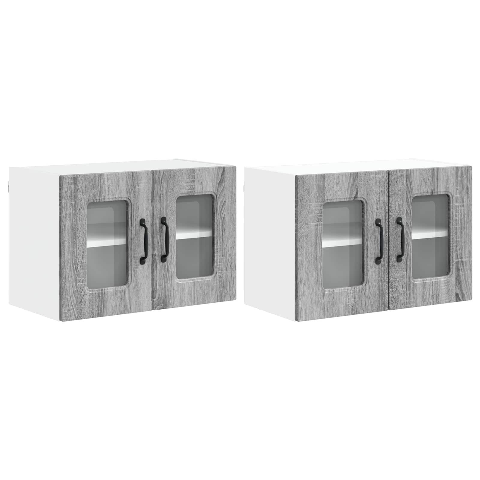 Virtuvės sieninė spintelė 2 pcs Pilkas Sonoma 60 x 31 x 40 cm