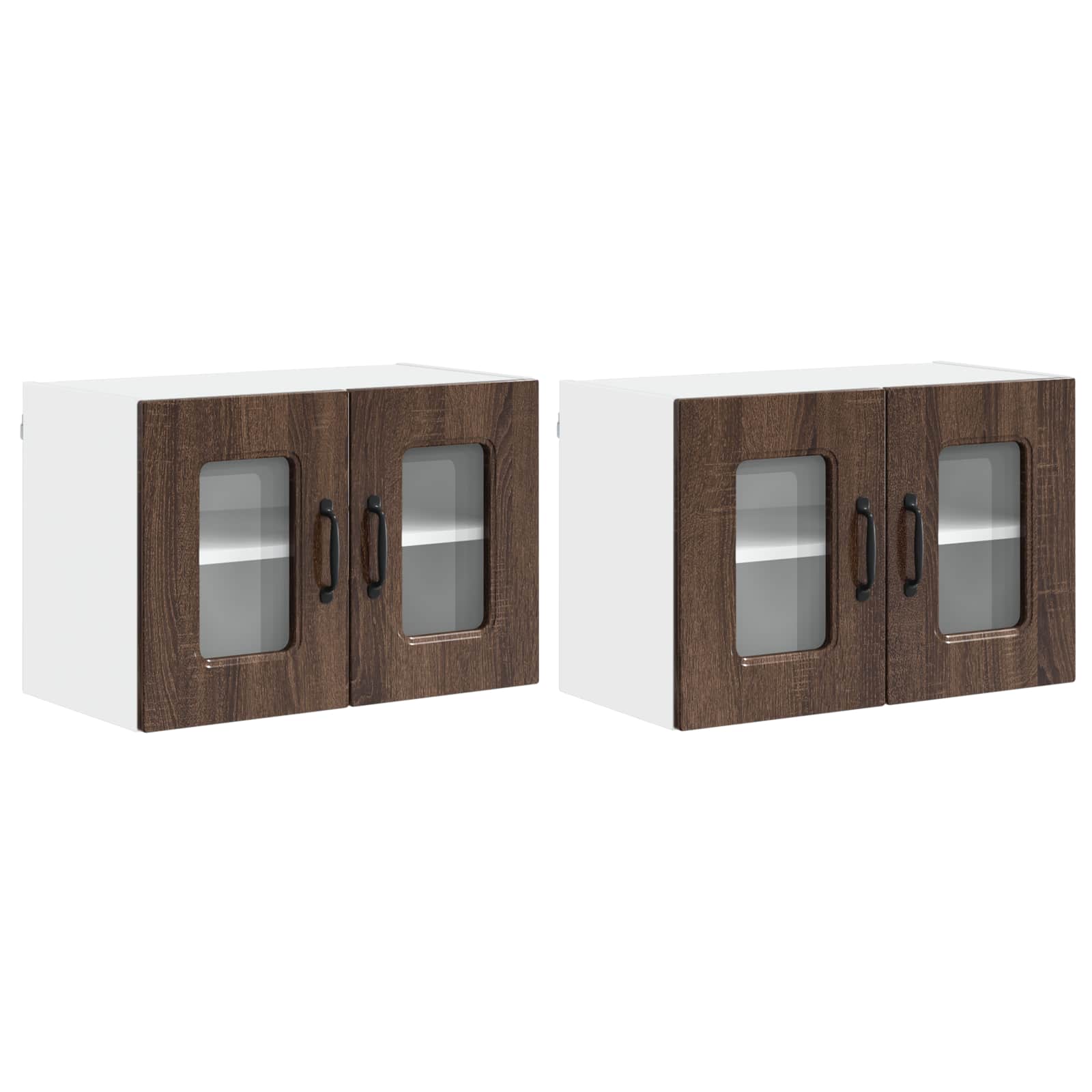 Virtuvės sieninė spintelė 2 pcs Rudas ąžuolas 60 x 31 x 40 cm