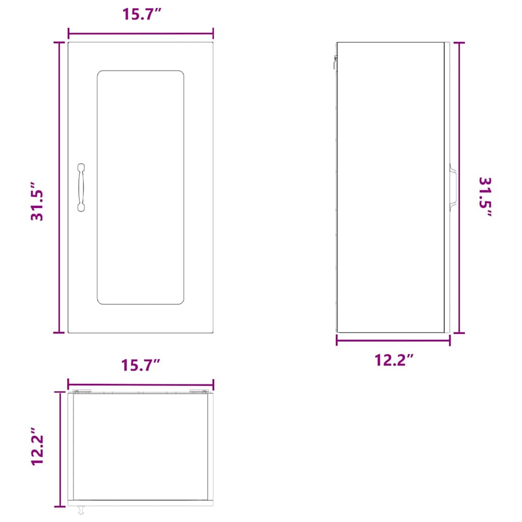 Virtuves sienas skapis ar plauktu melns 40 x 31 x 80 cm