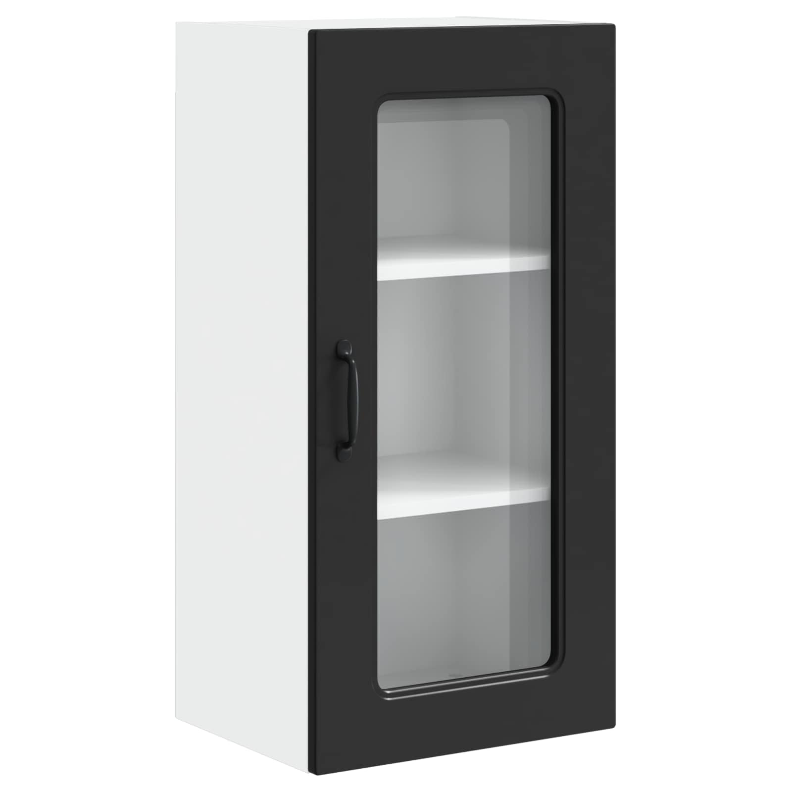 Virtuvės sieninė spintelė 2 pcs Juoda 40 x 31 x 80 cm