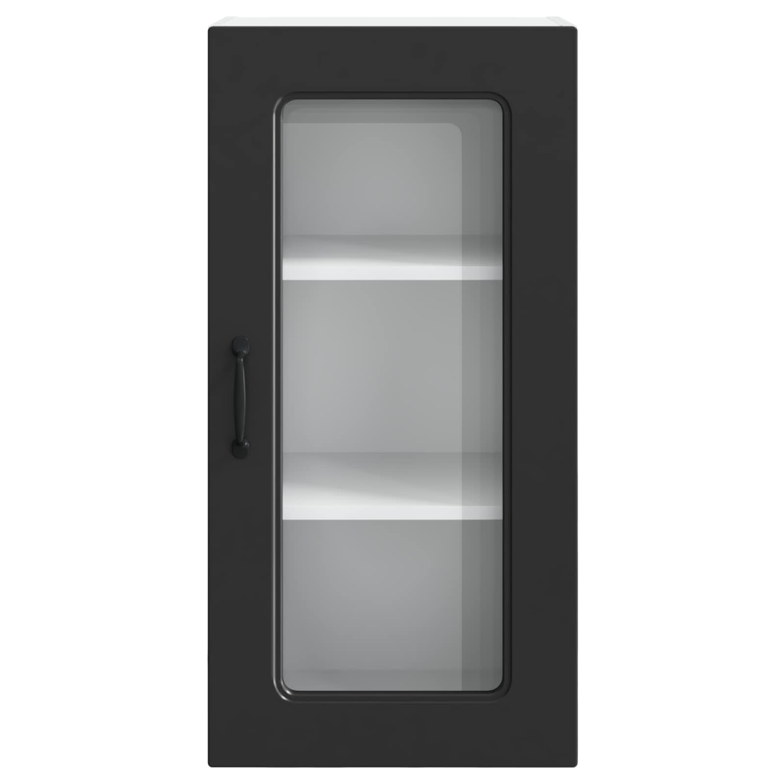 Virtuvės sieninė spintelė 2 pcs Juoda 40 x 31 x 80 cm
