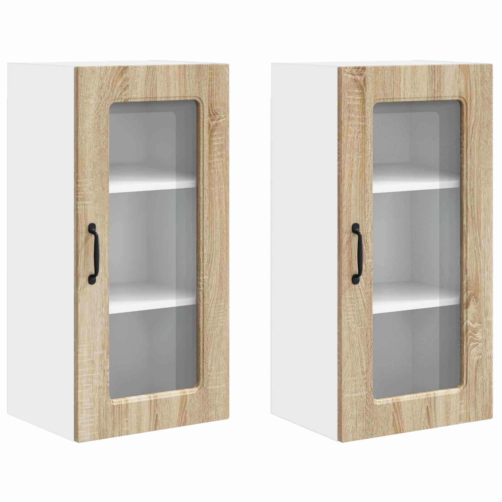 Virtuvės sieninė spintelė 2 pcs Sonoma ąžuolas 40 x 31 x 80 cm