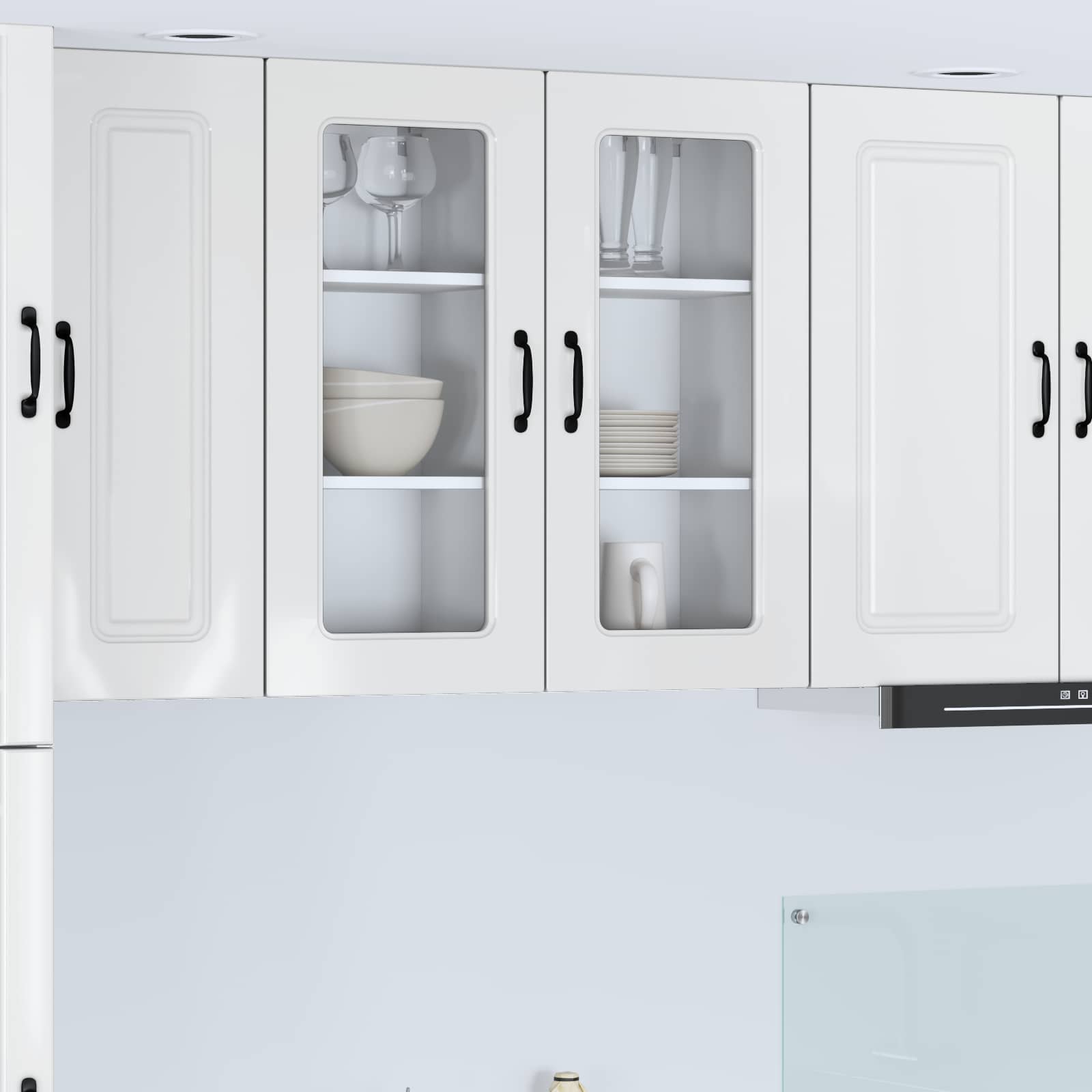 Wall Kitchen Cabinet 2 pcs High Gloss White