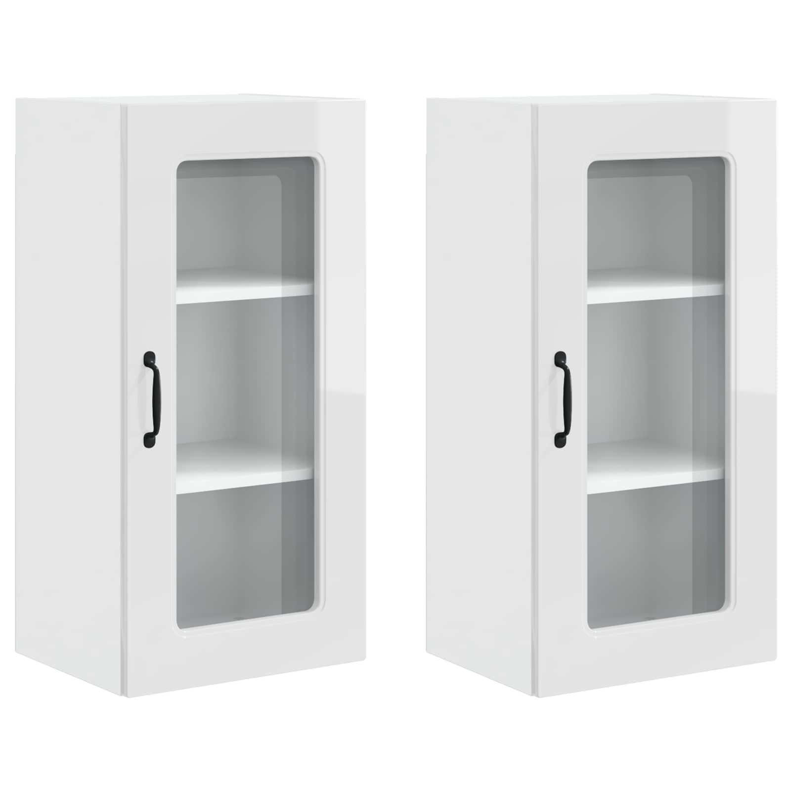 Wall Kitchen Cabinet 2 pcs High Gloss White