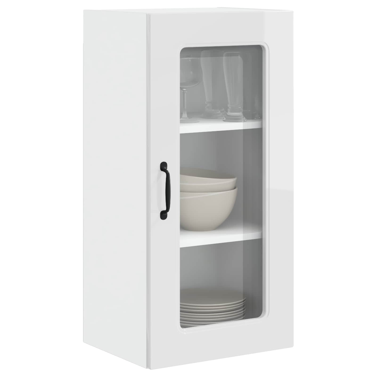 Wall Kitchen Cabinet 2 pcs High Gloss White