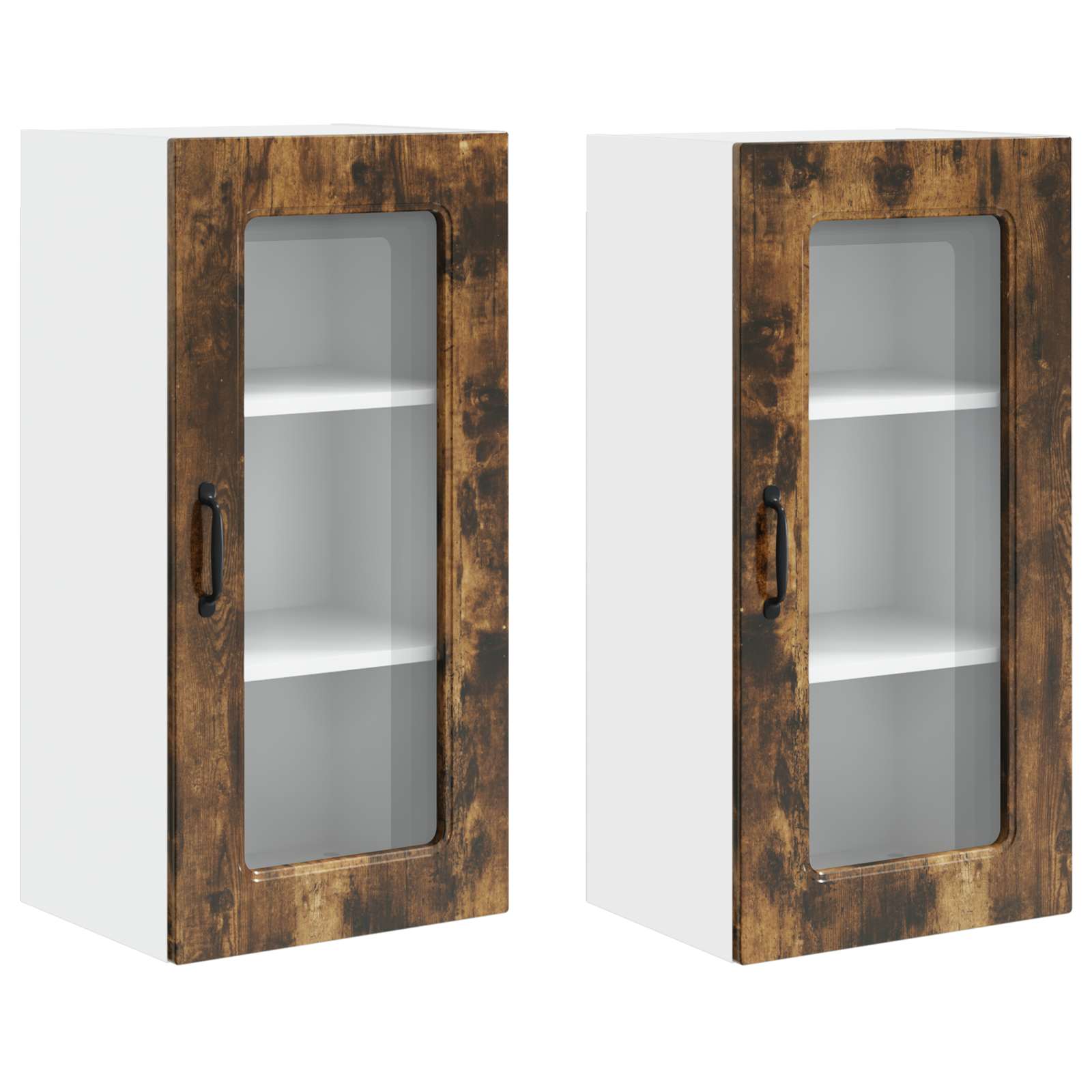 Virtuvės sieninė spintelė 2 pcs Rūkyta ąžuolas 40 x 31 x 80 cm