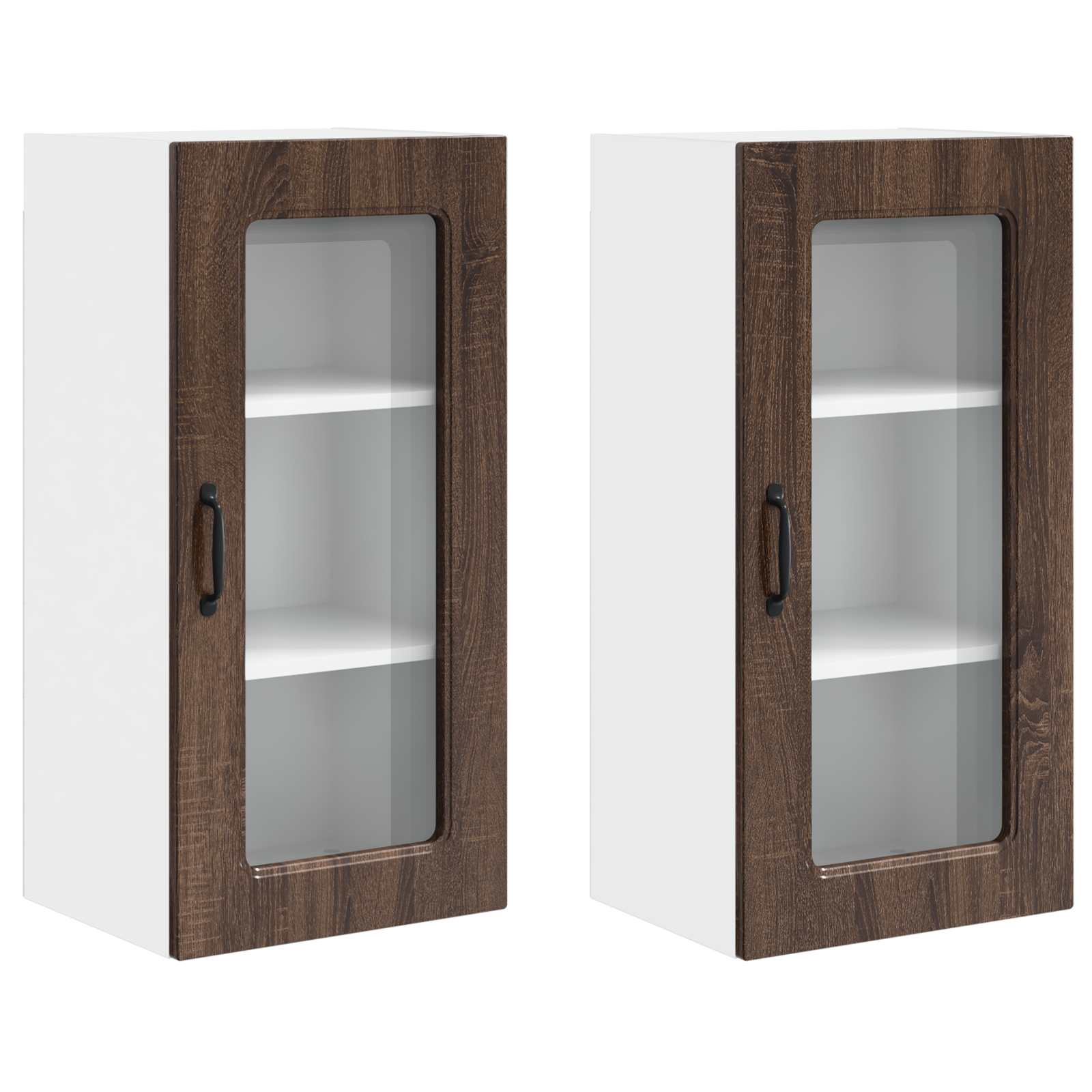 Virtuvės sieninė spintelė 2 pcs Rudas ąžuolas 40 x 31 x 80 cm