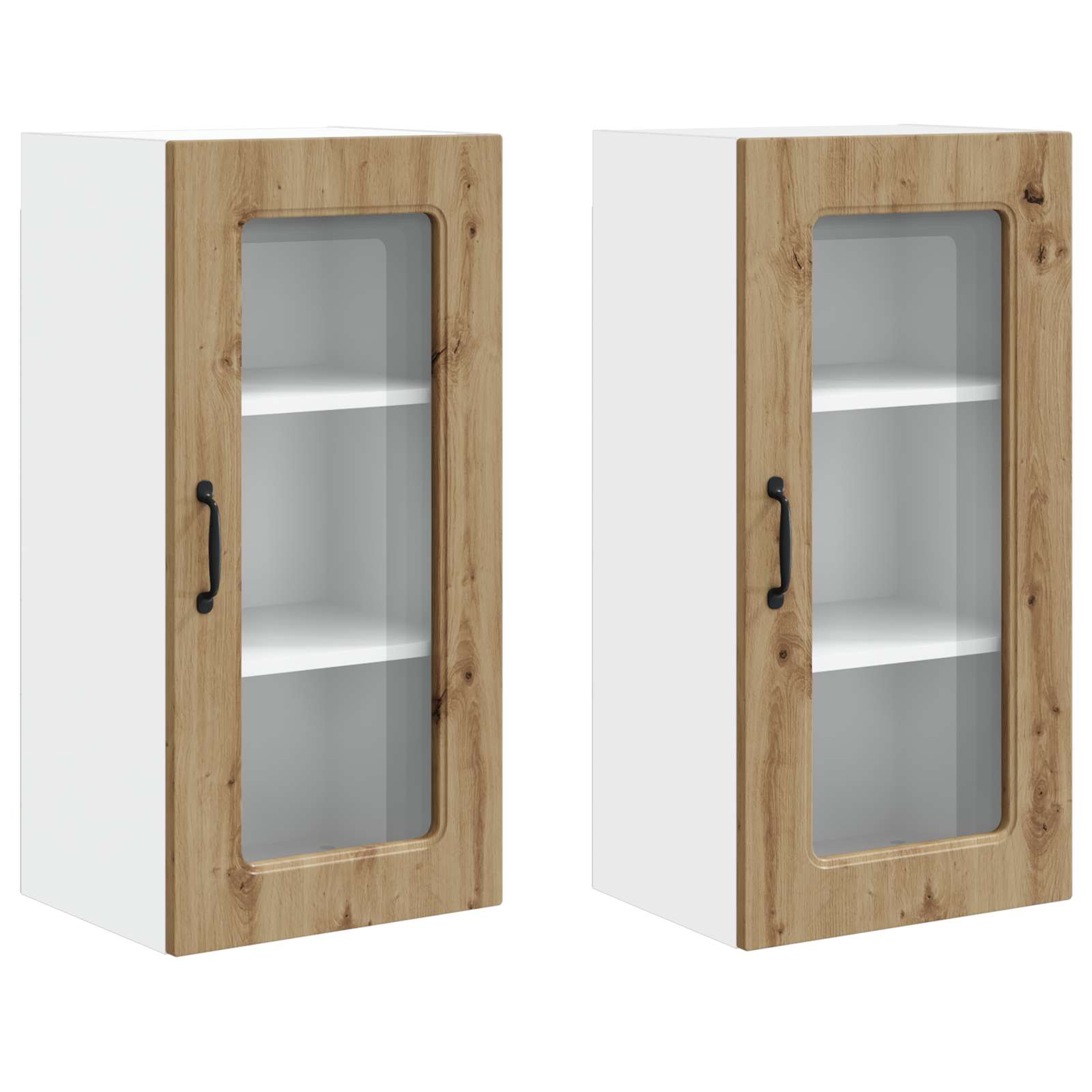 Kitchen wall cabinet with shelf 2 pcs Artisan oak