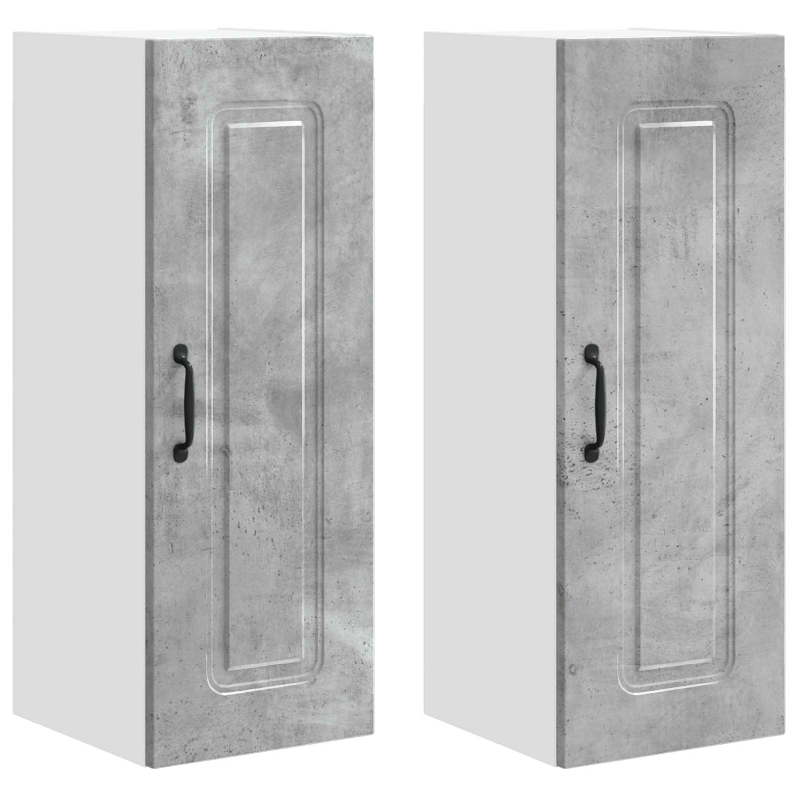 Wall kitchen cabinet 2 pcs Concrete grey 30 x 31 x 80 cm