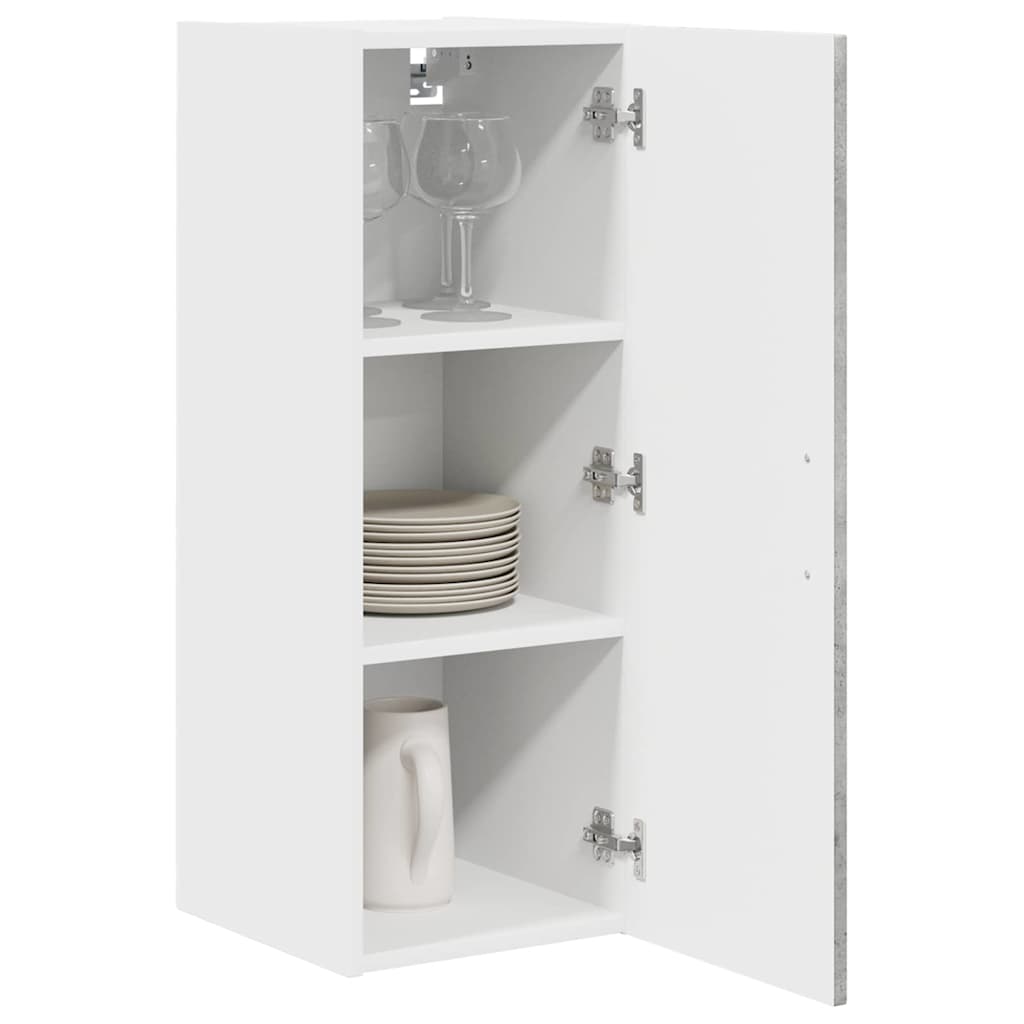 Wall kitchen cabinet 2 pcs Concrete grey 30 x 31 x 80 cm