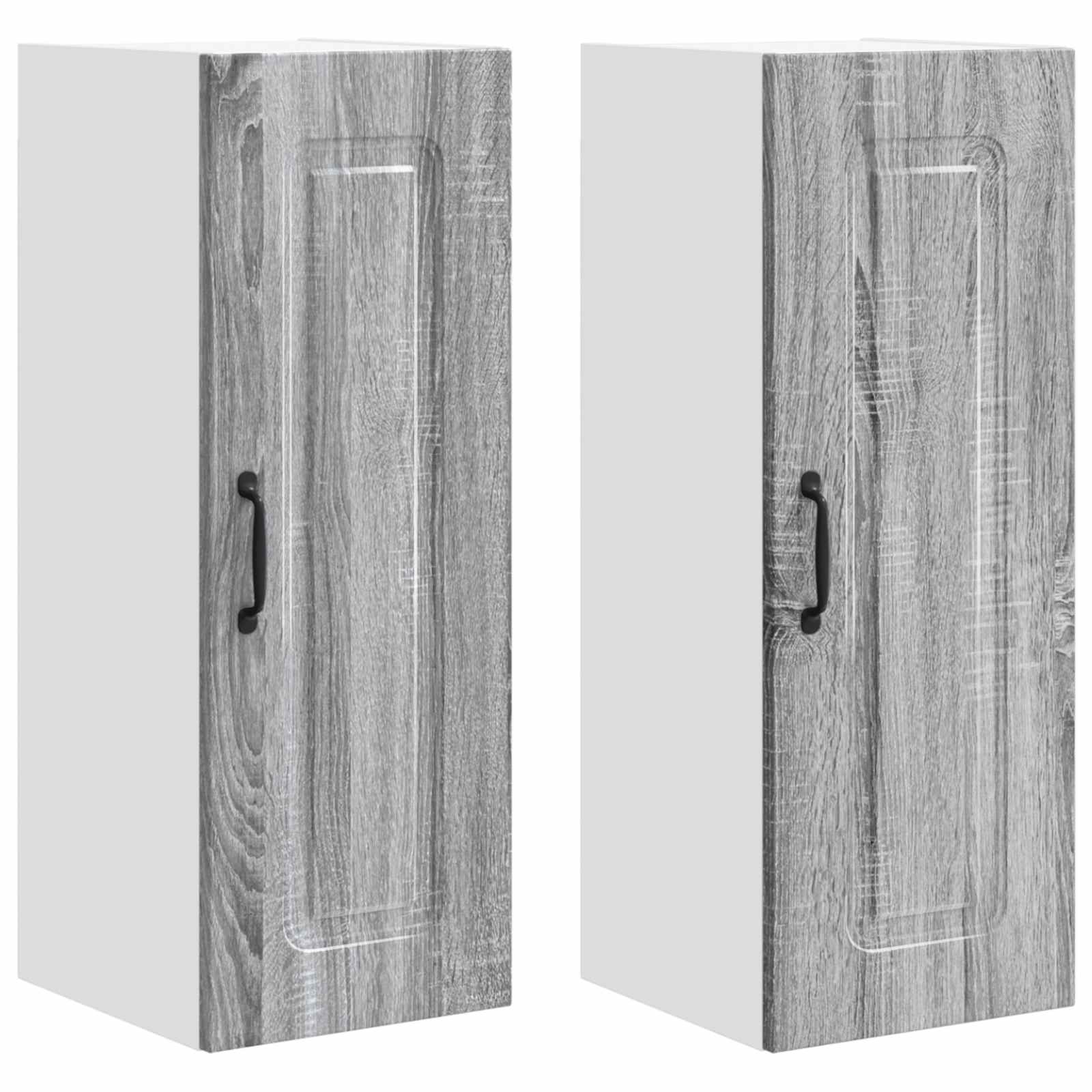 Virtuvės sieninė spintelė 2 pcs Pilkas Sonoma 30 x 31 x 80 cm
