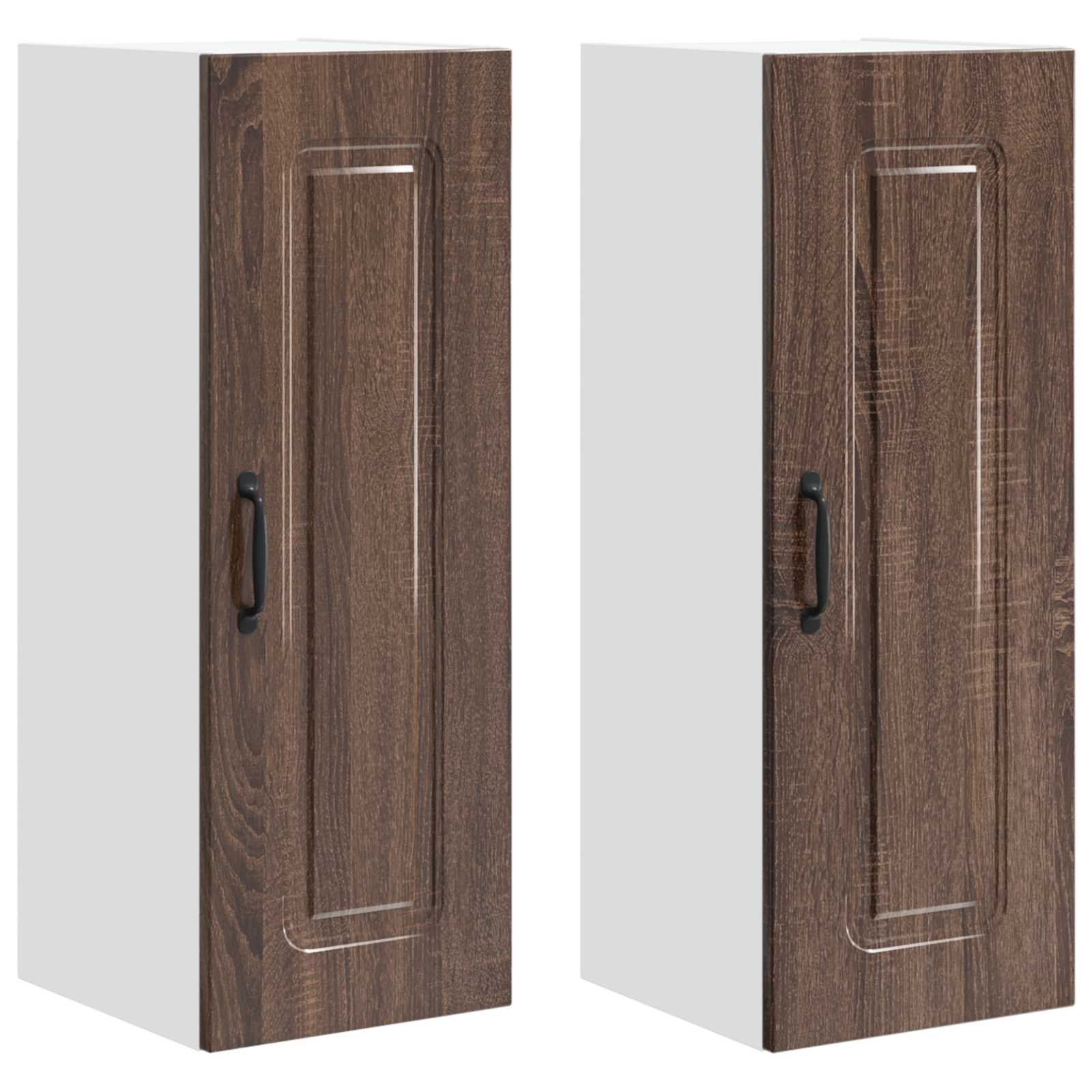 Virtuvės sieninė spintelė 2 pcs Rudas ąžuolas 30 x 31 x 80 cm