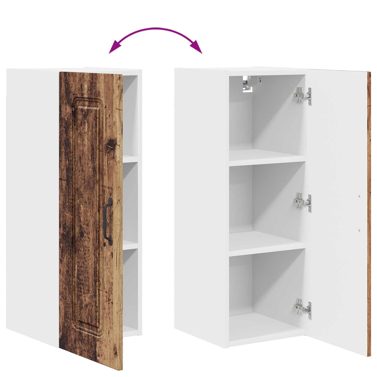 Wall Kitchen Cabinet 2 pcs Antique Wood 30 x 31 x 80 cm