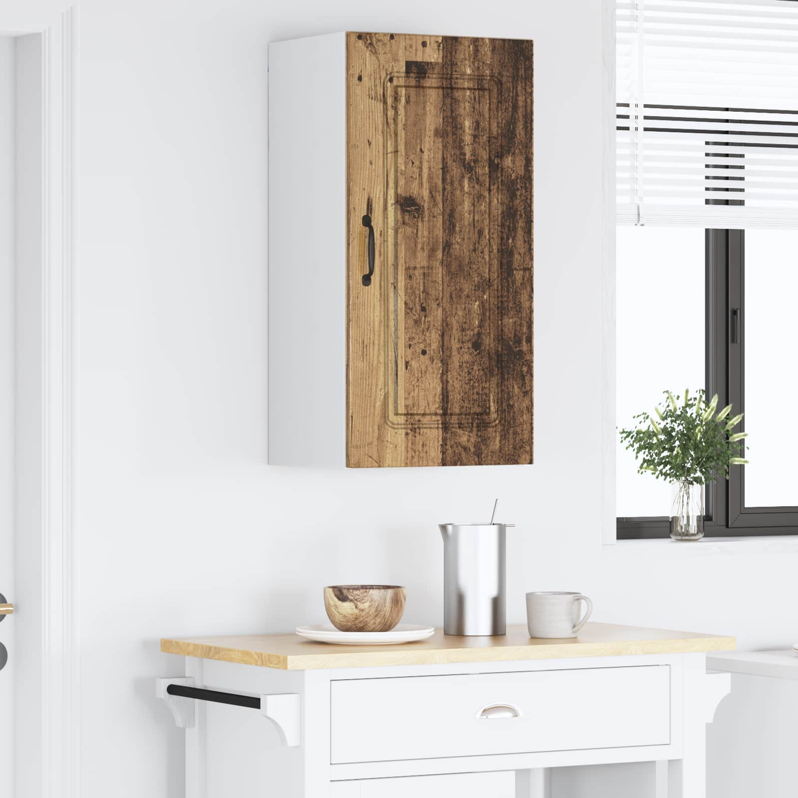 Kitchen Wall Cabinet Vintage Wood 40 x 31 x 80 cm