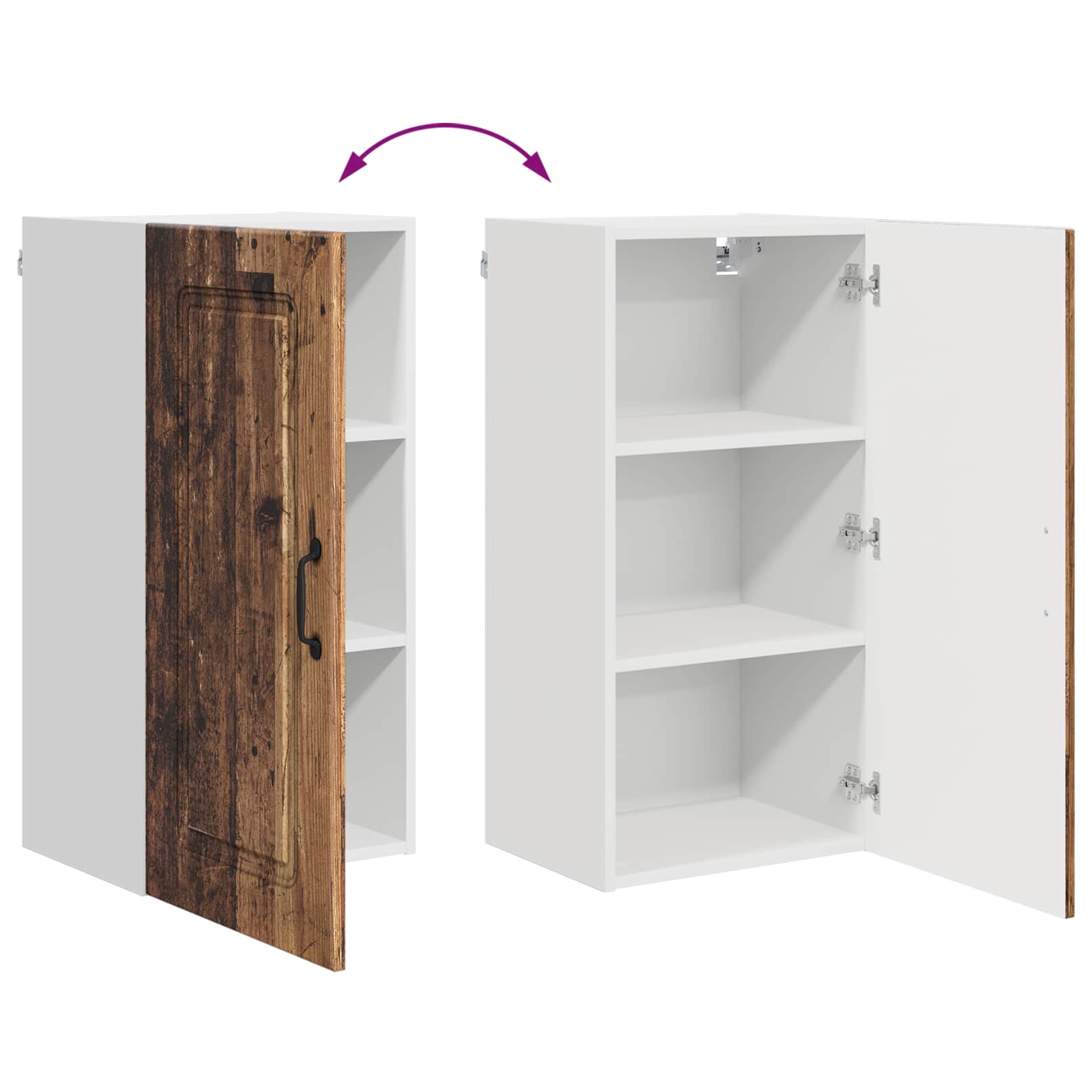Kitchen Wall Cabinet Vintage Wood 40 x 31 x 80 cm