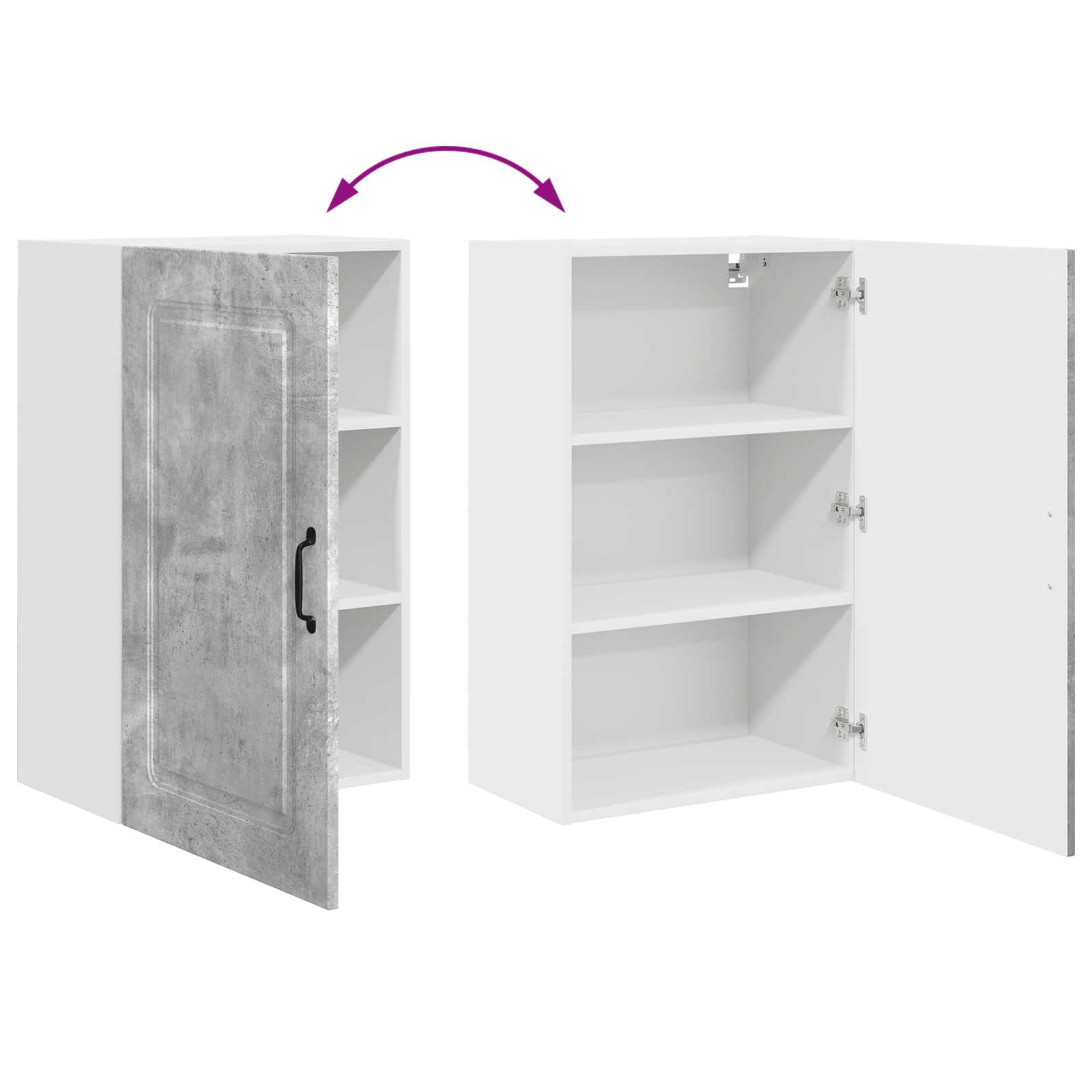 Kitchen Wall Cabinet Concrete Grey 50 x 31 x 80 cm