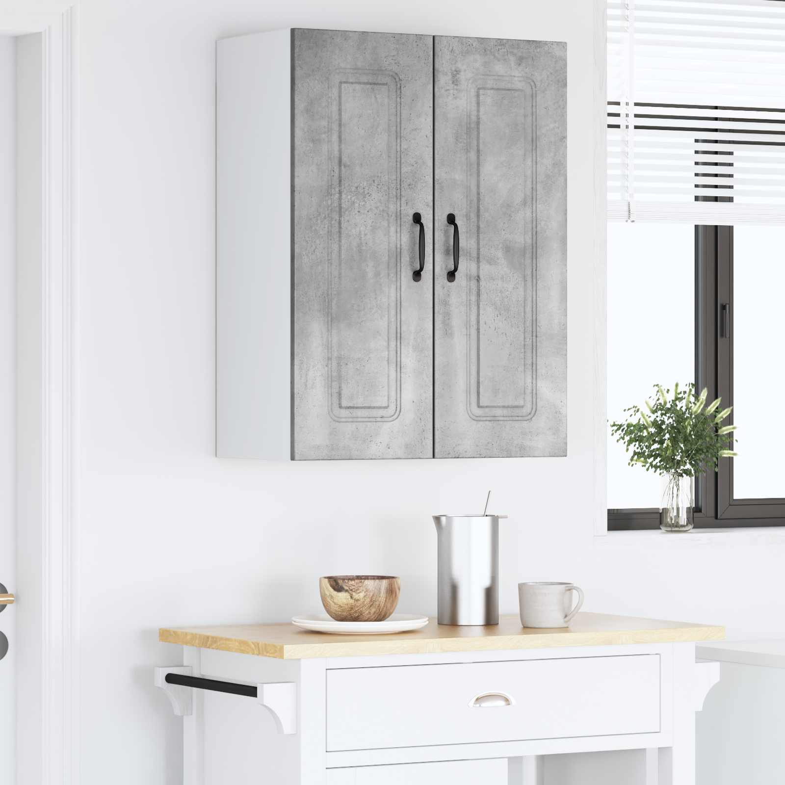 Virtuves sienas skapis Betona pelēks 60 x 31 x 80 cm