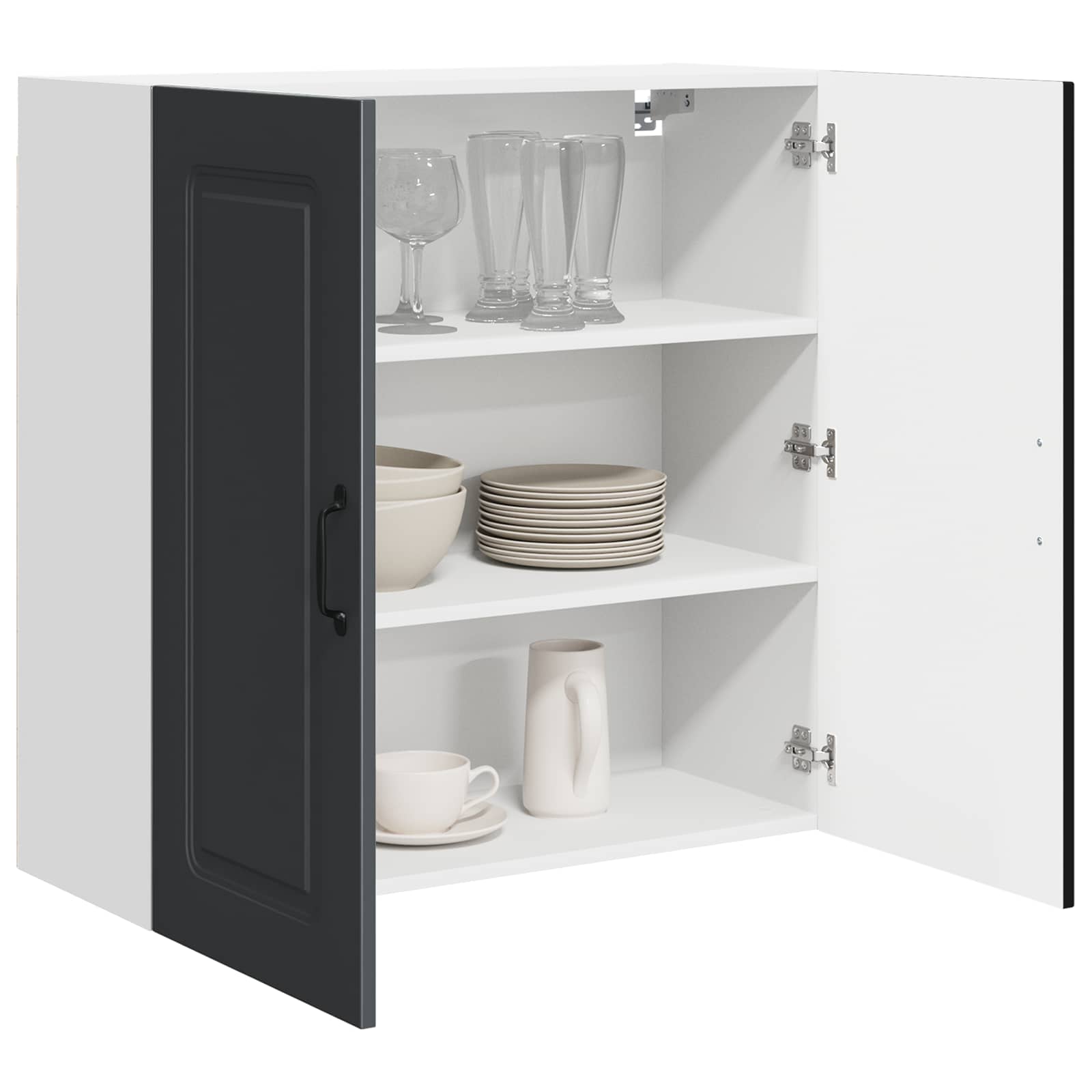 Wall-Mounted Kitchen Cabinet with Shelf Black 80 x 31 x 80 cm