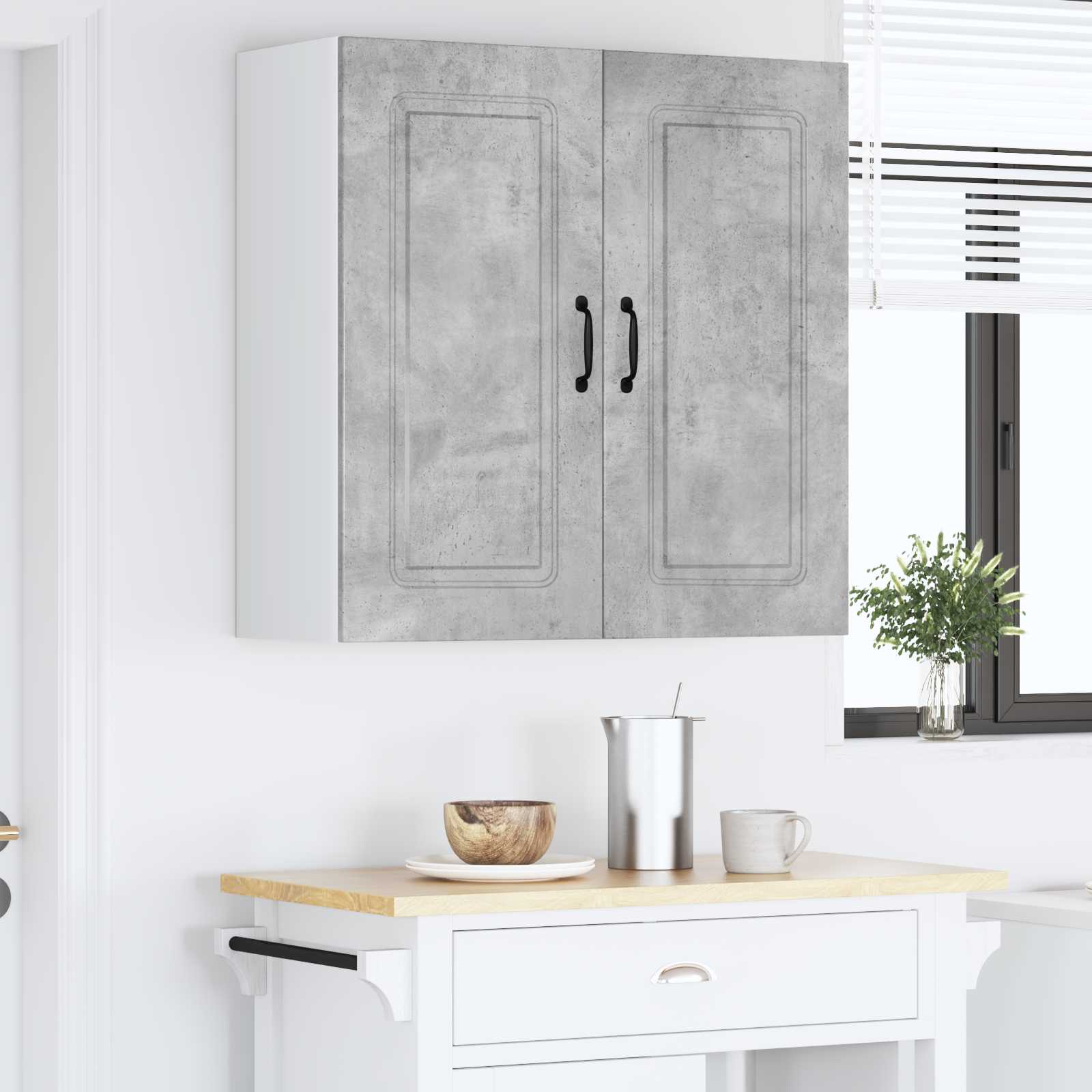 Wall Mounted Kitchen Cabinet Concrete Grey 80 x 31 x 80 cm