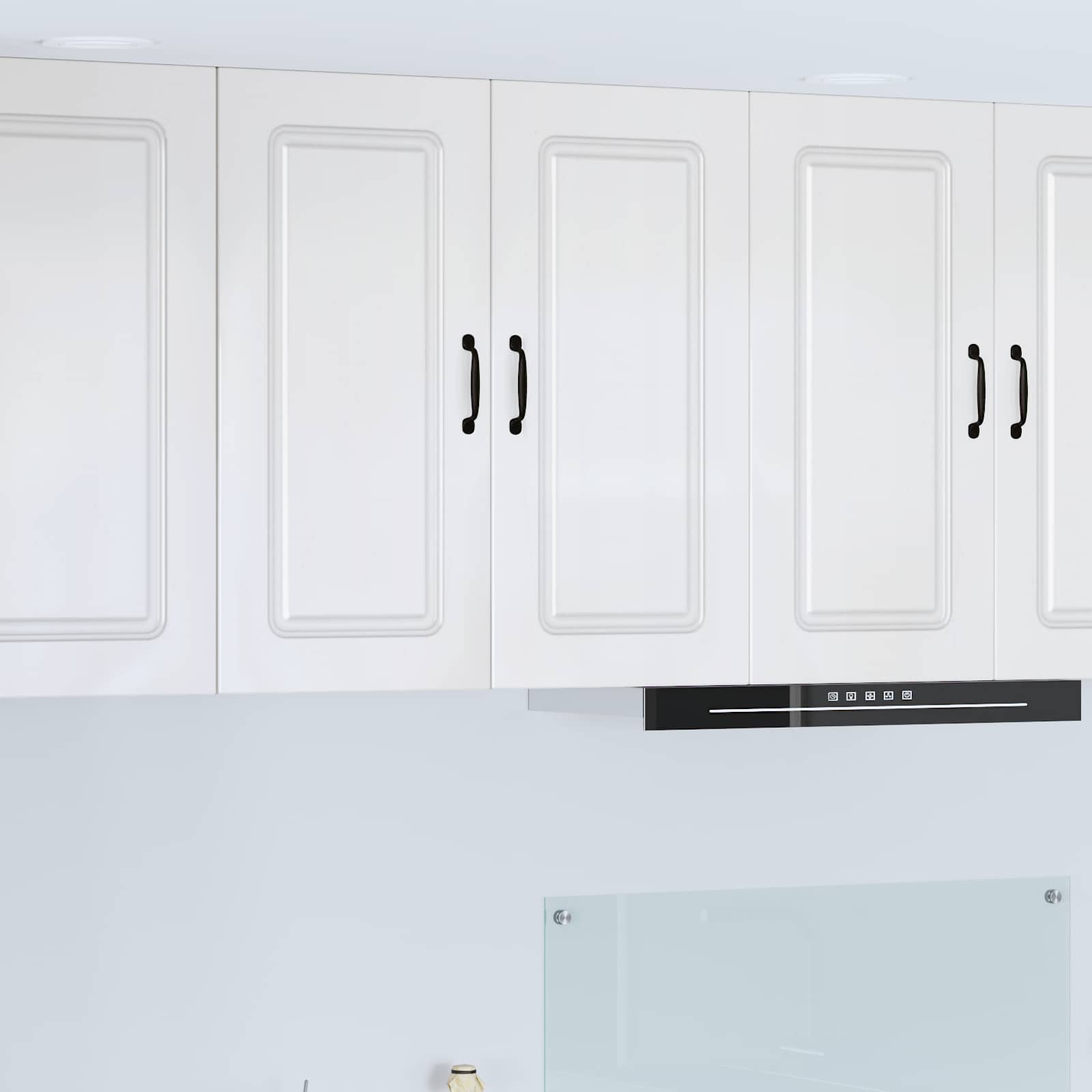 Kitchen wall cabinet with shelf High gloss white