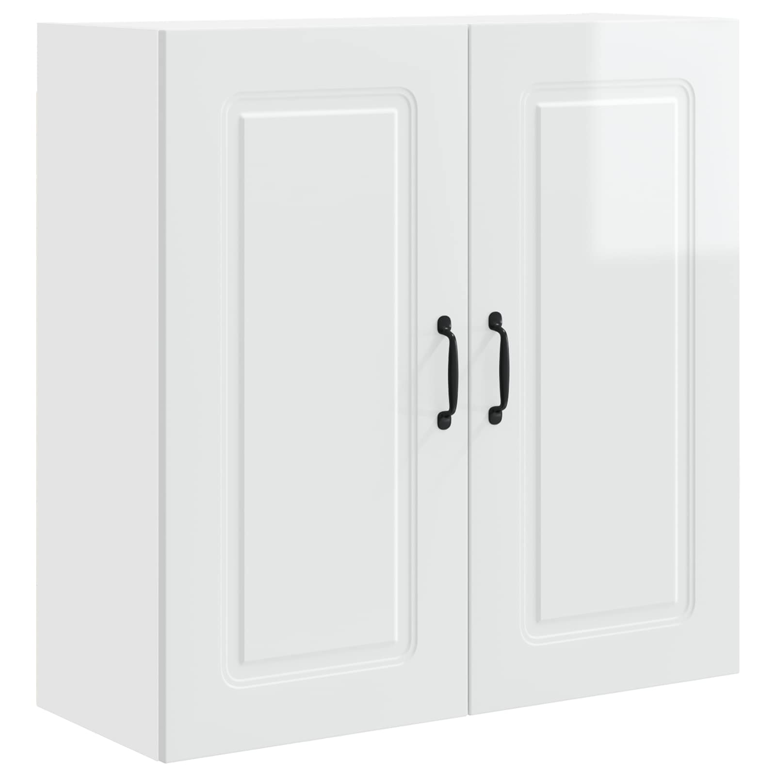 Kitchen wall cabinet with shelf High gloss white