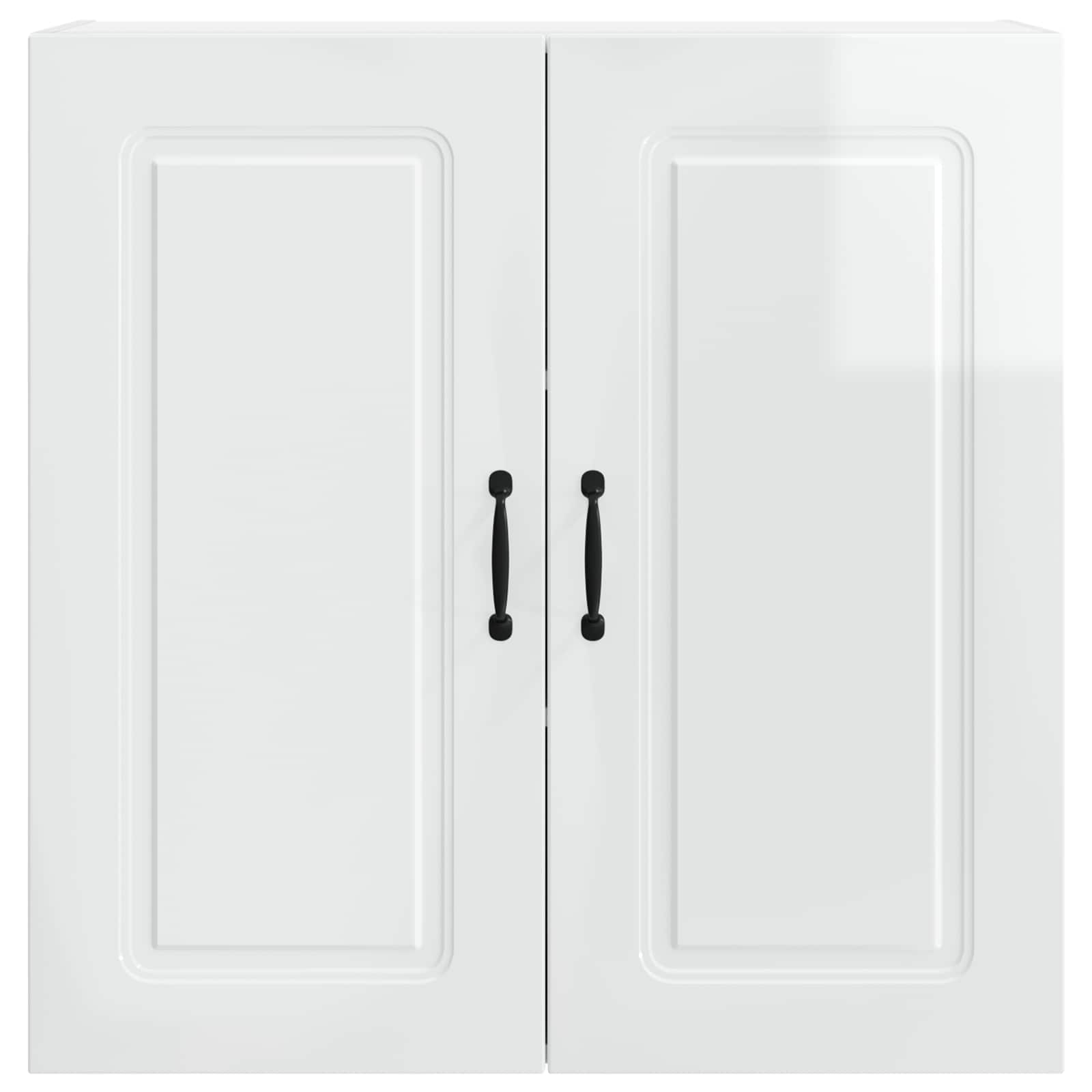 Kitchen wall cabinet with shelf High gloss white