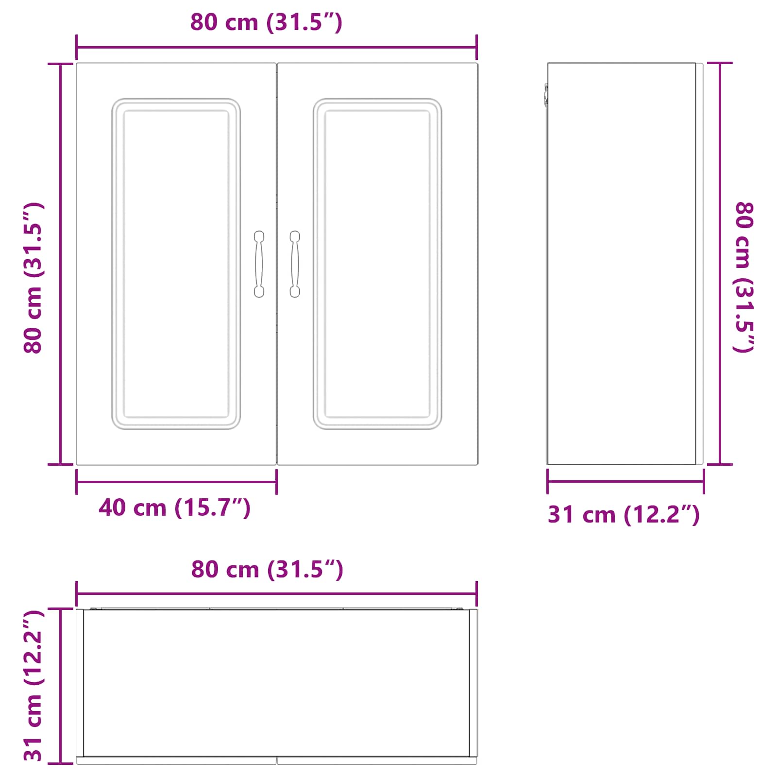 Virtuves sienas skapis Amatnieku ozols 80 x 31 x 80 cm