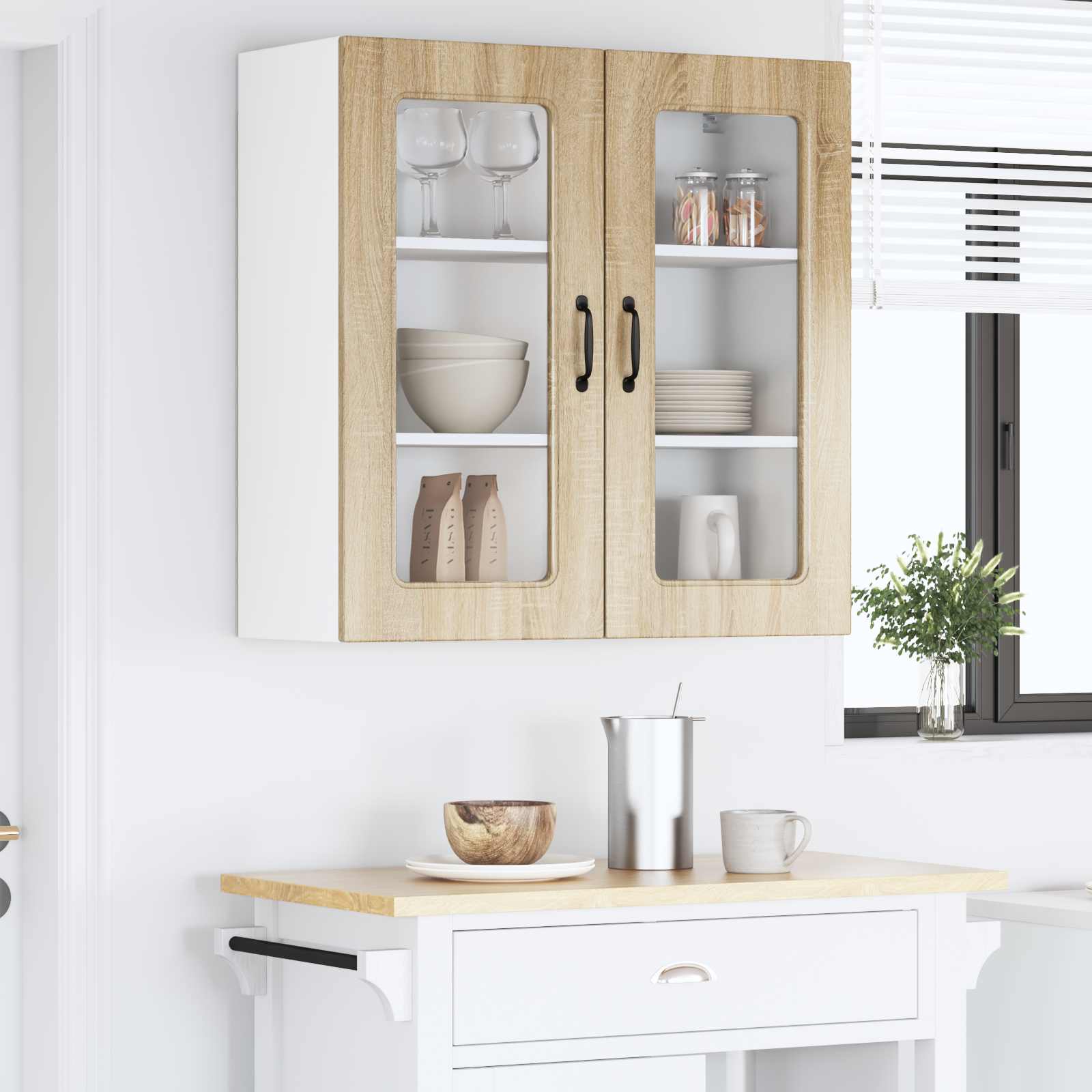 Virtuves sienas skapis Sonoma ozols 80 x 31 x 80 cm