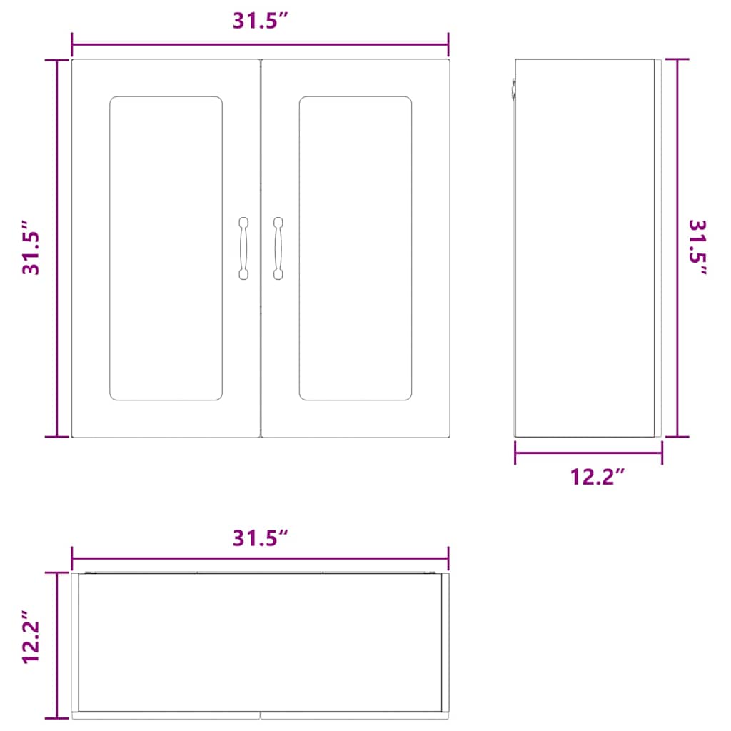 Kitchen Wall Cabinet Sonoma Oak 80 x 31 x 80 cm