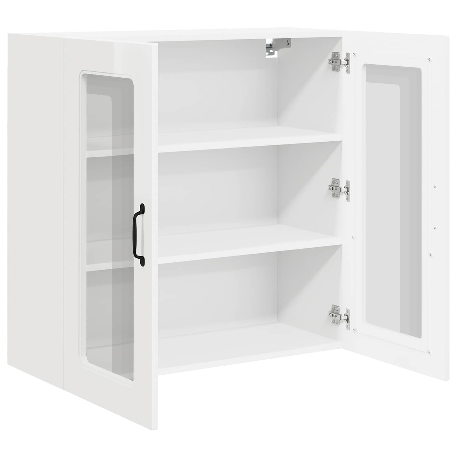 Kitchen wall cabinet with shelf High gloss white
