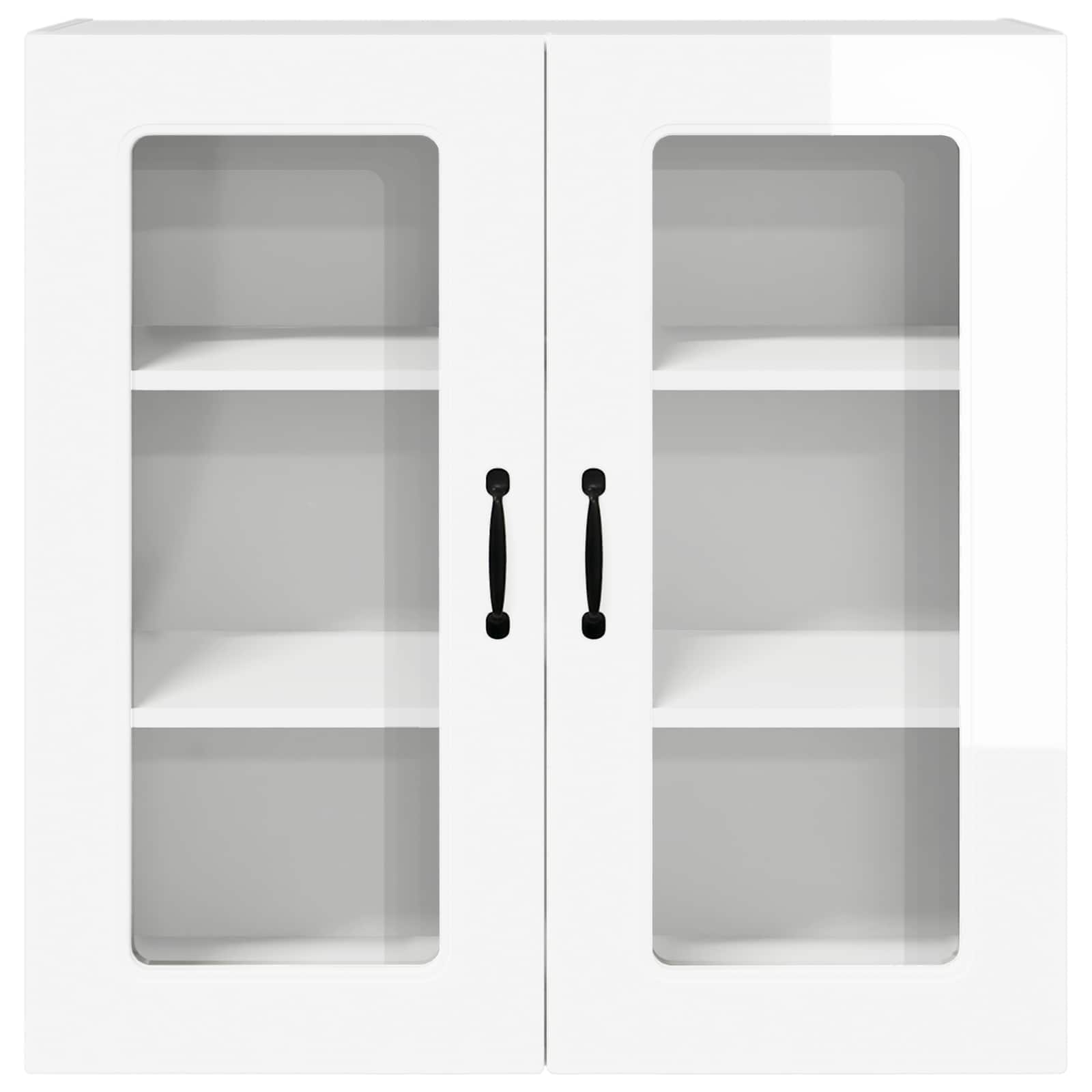 Kitchen wall cabinet with shelf High gloss white