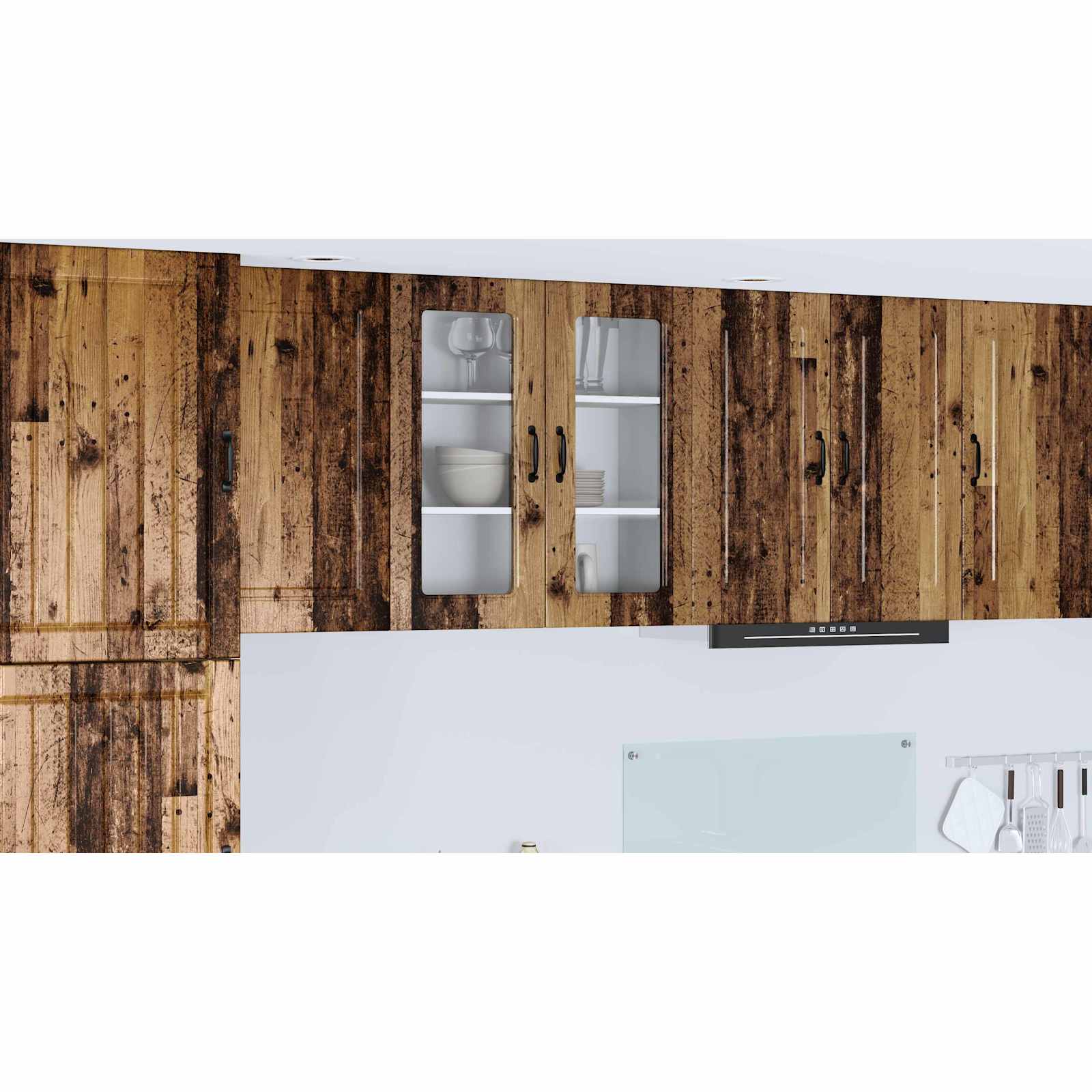 Kitchen Wall Cabinet Vintage Wood 80 x 31 x 80 cm